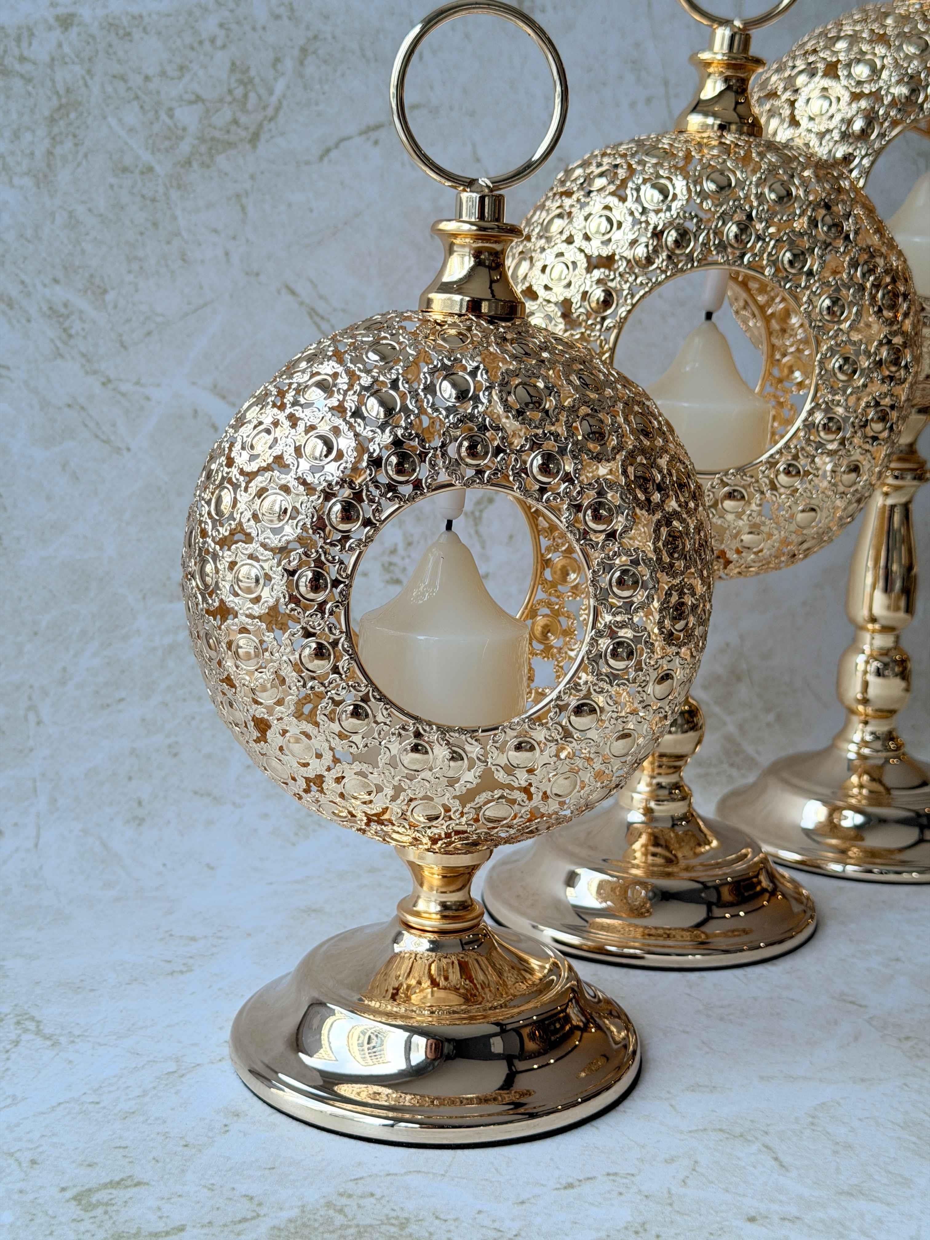 Telkarı Gold Dekor Şamdan 3 lü 