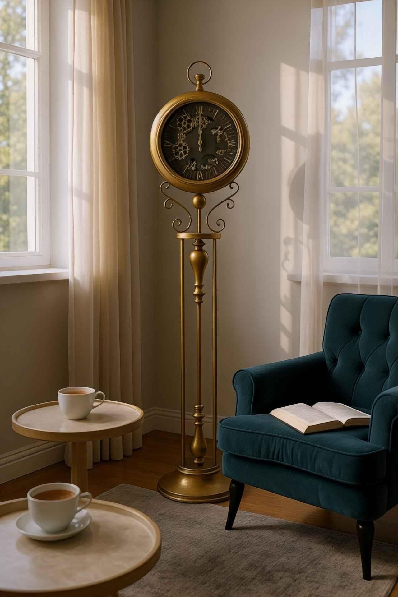 Tempora Gold Çarklı Tripod Ayaklı Dekoratif Saat