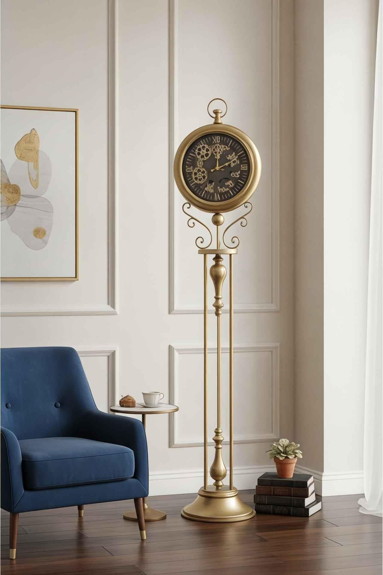 Tempora Gold Çarklı Tripod Ayaklı Dekoratif Saat