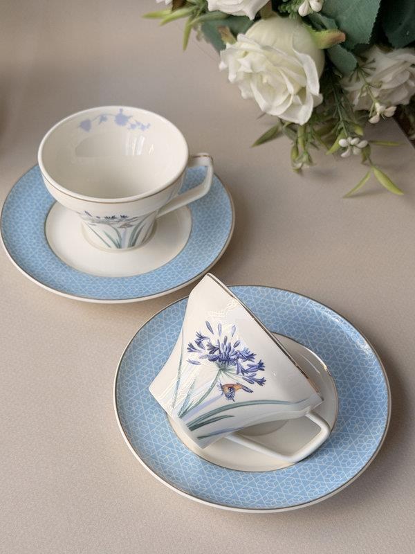 Türk Kahve Fincanı 6 Kişilik 12 Parça Lavender Flutter