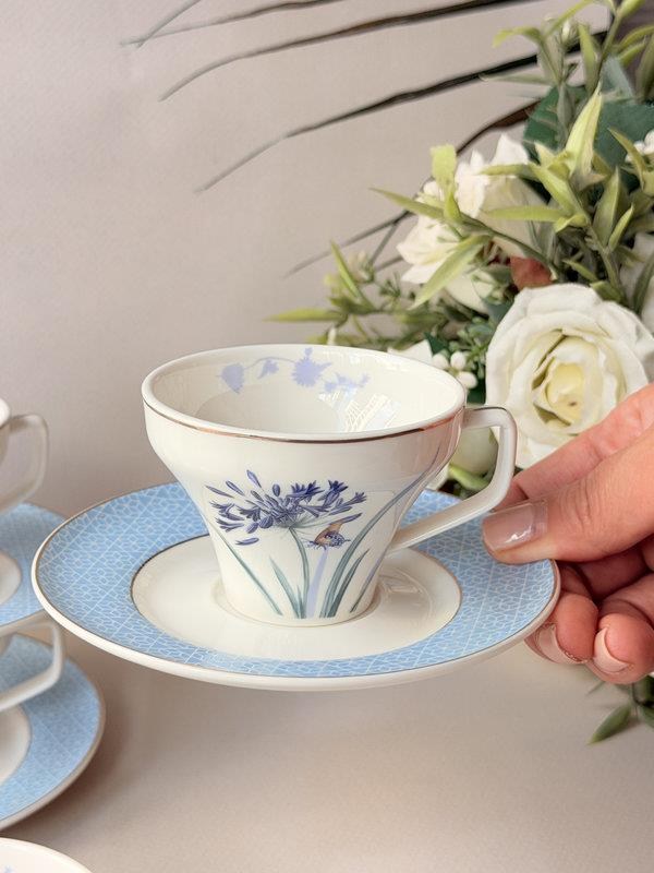 Türk Kahve Fincanı 6 Kişilik 12 Parça Lavender Flutter