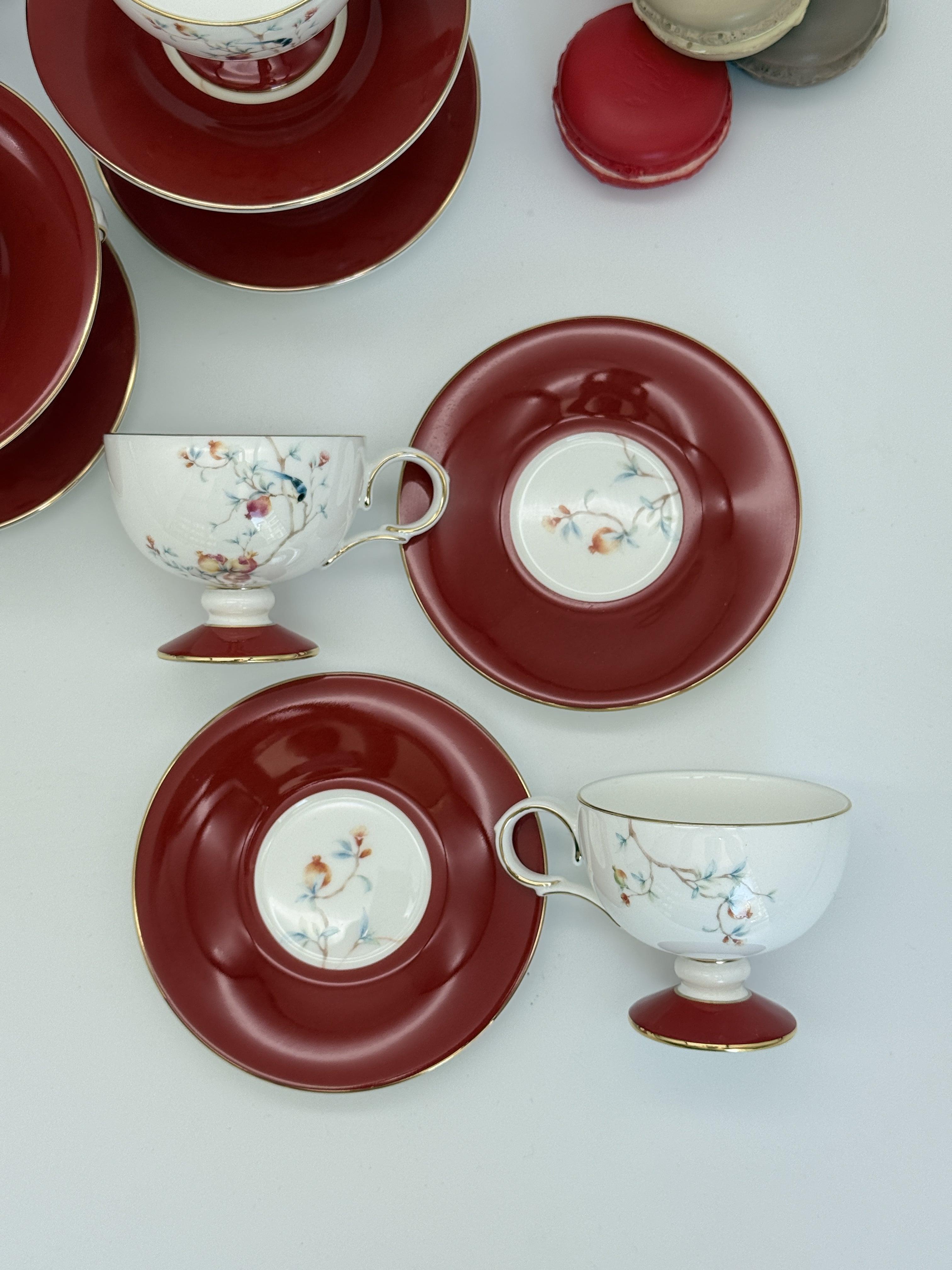 Türk Kahve Fincanı Rosso 6 Kişilik 12 Parça