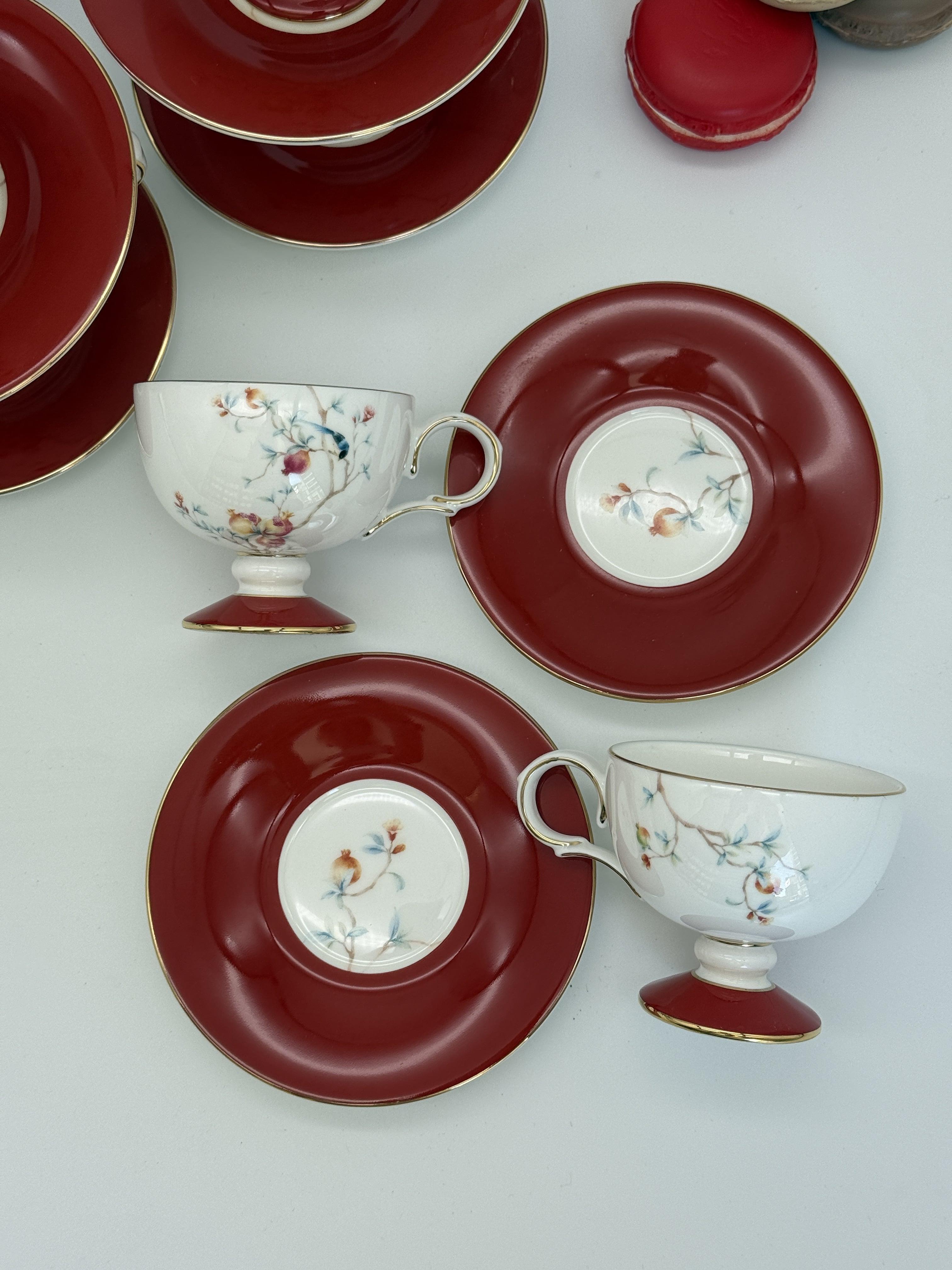 Türk Kahve Fincanı Rosso 6 Kişilik 12 Parça