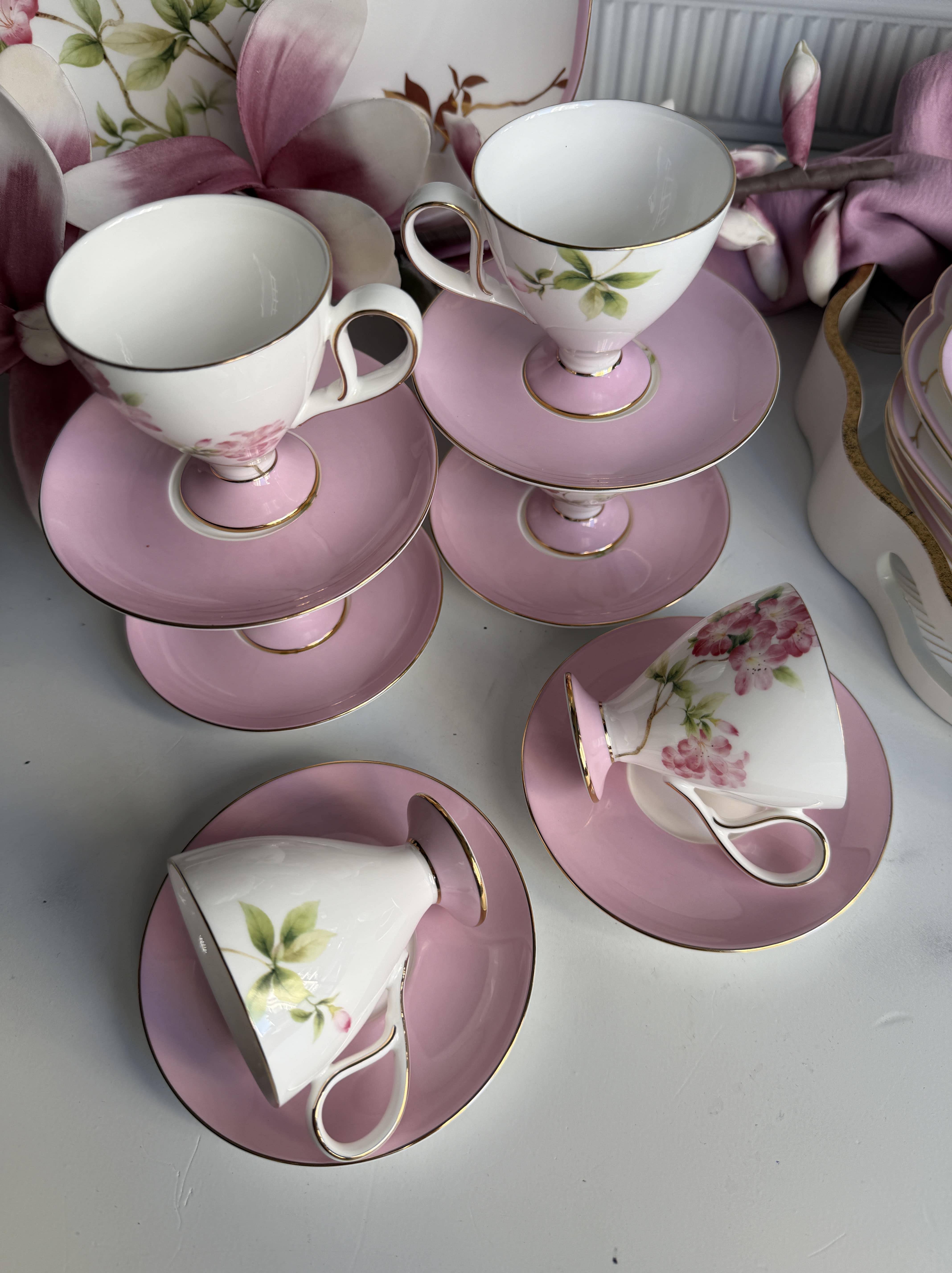 Türk Kahve Fincanı Veronica Blossom 6 Kişilik 12 Parça