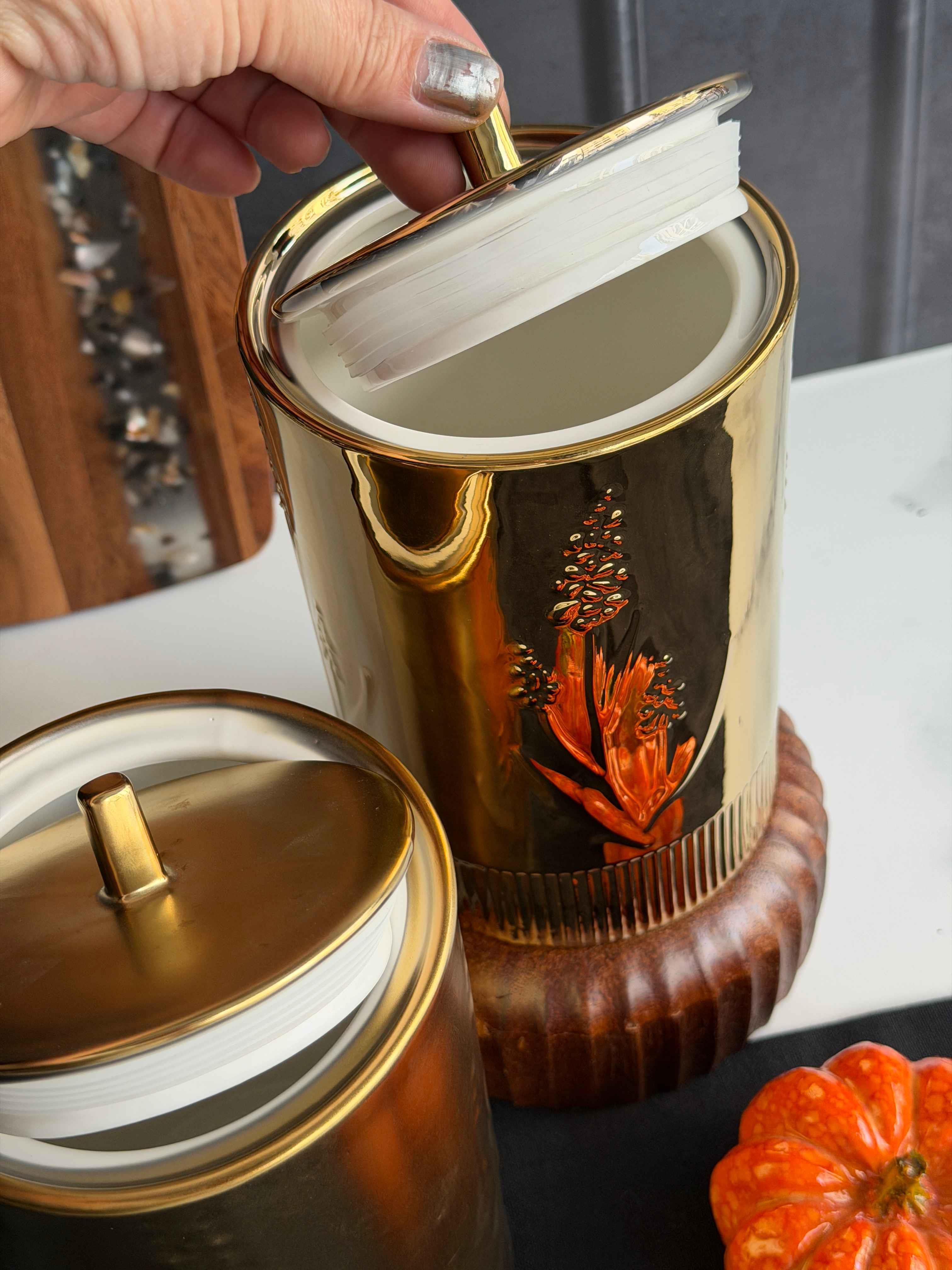 Vakum Kapaklı Kavanoz Seti Mikasa Moor Shiny Gold 1300ml
