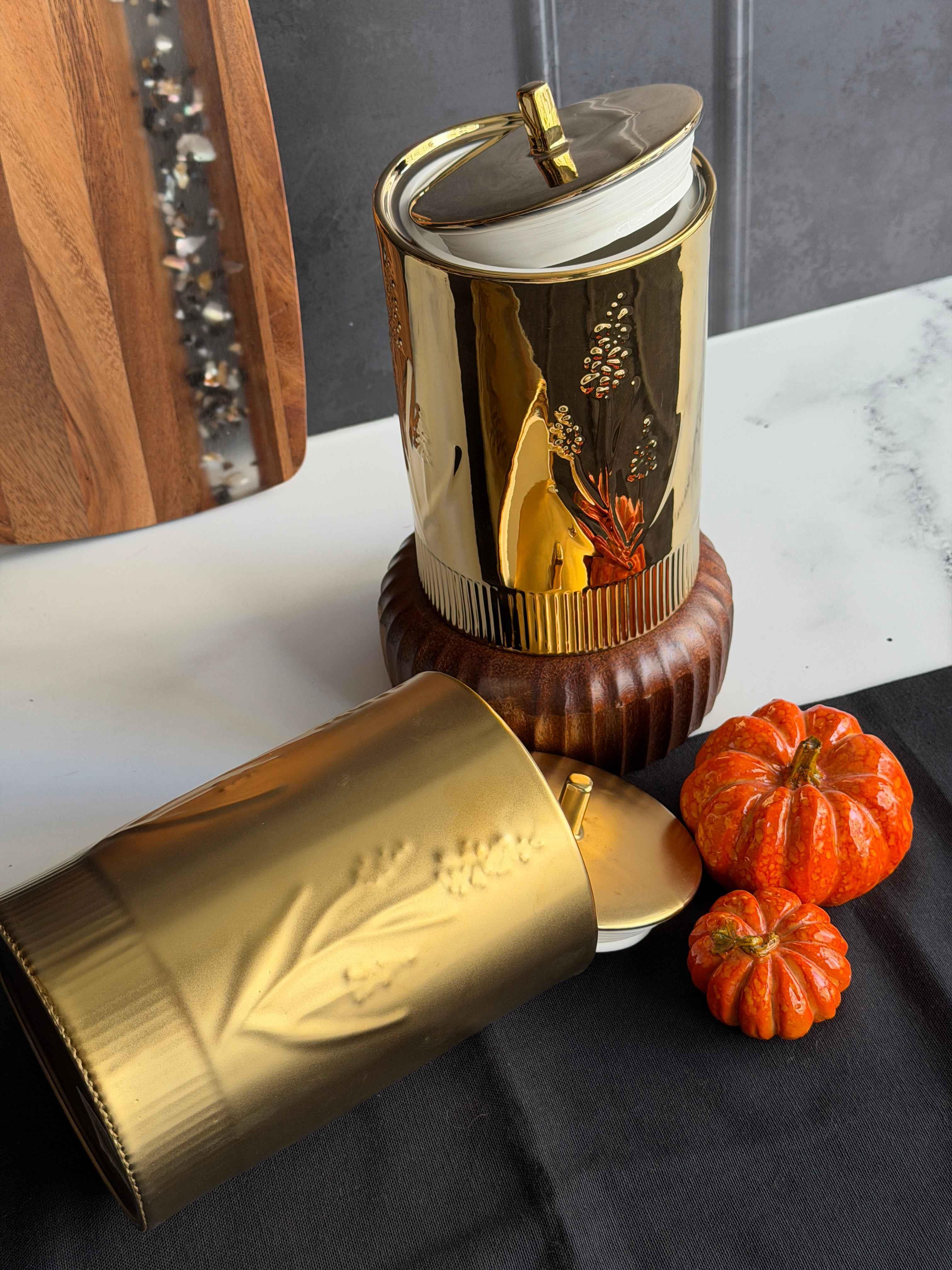 Vakum Kapaklı Kavanoz Seti Mikasa Moor Shiny Gold 1300ml