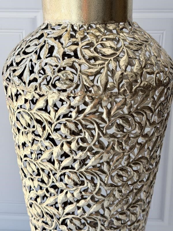 Vazo Eskitme Gold Detaylı Delikli Dekoratif 72cm