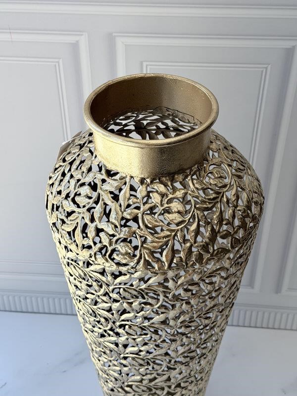 Vazo Eskitme Gold Detaylı Delikli Dekoratif 72cm