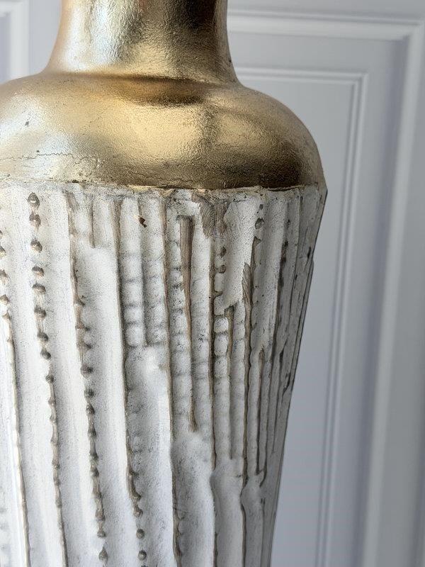 Vazo Eskitme Gold Detaylı Krem Dekoratif 72cm