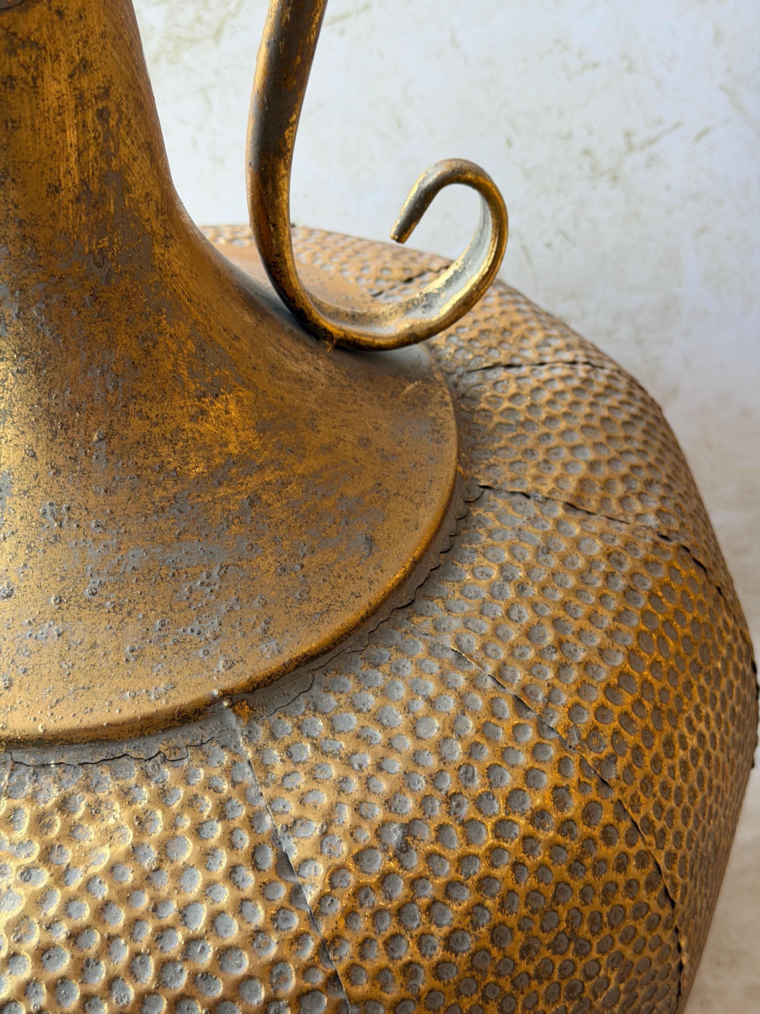 Vazo Kulplu Eskitme Metal Gold Detaylı Dekoratif 74cm