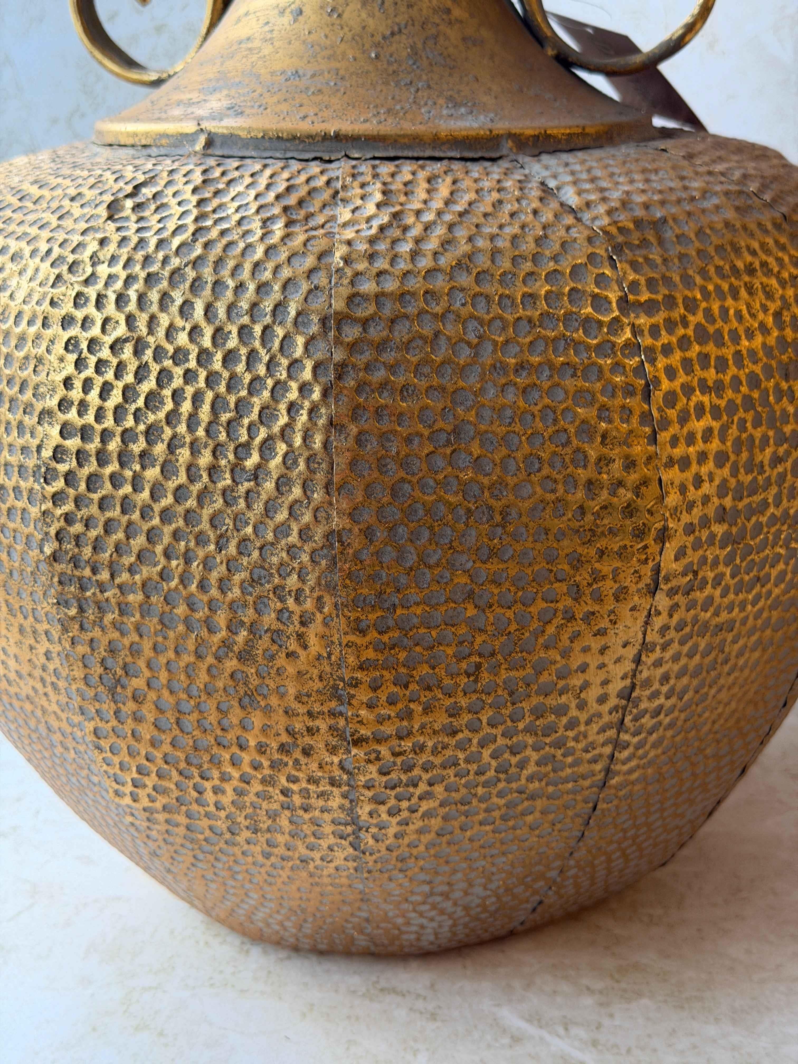 Vazo Kulplu Eskitme Metal Gold Detaylı Dekoratif 74cm