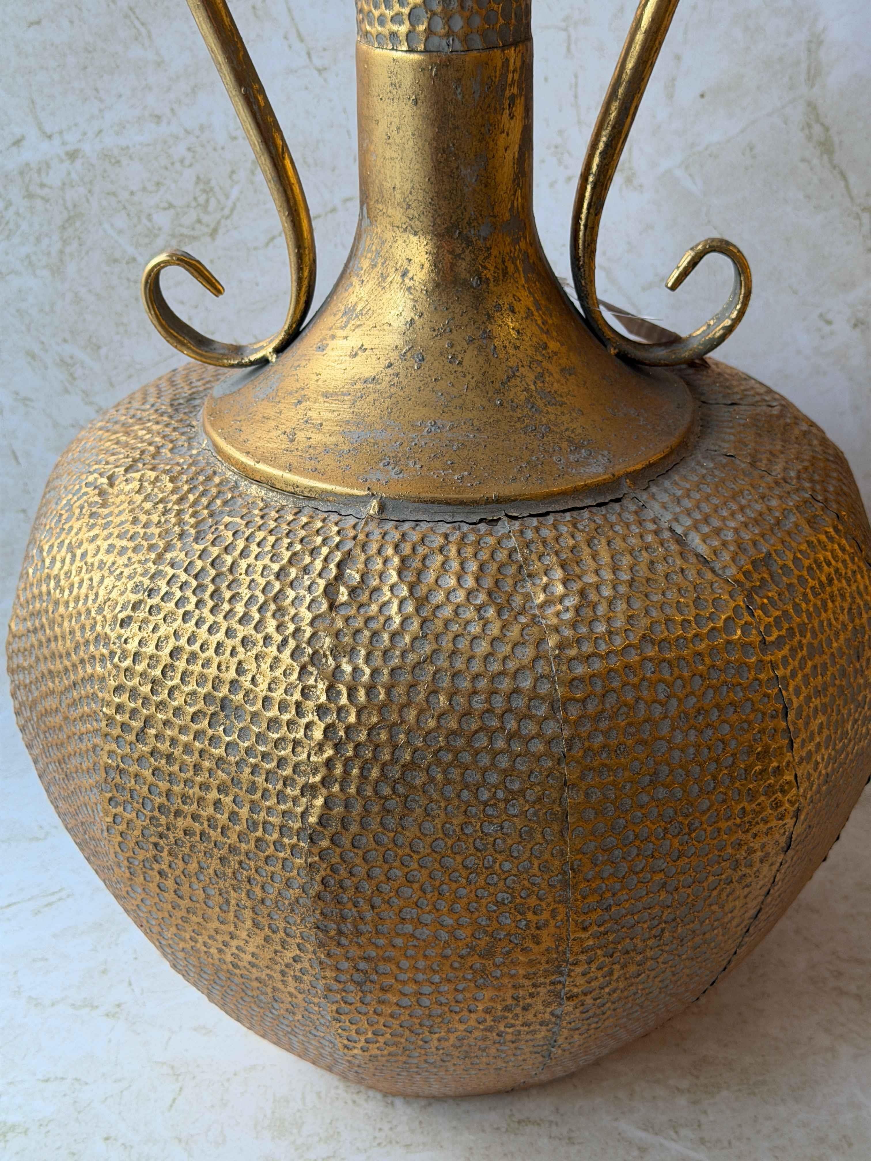 Vazo Kulplu Eskitme Metal Gold Detaylı Dekoratif 74cm