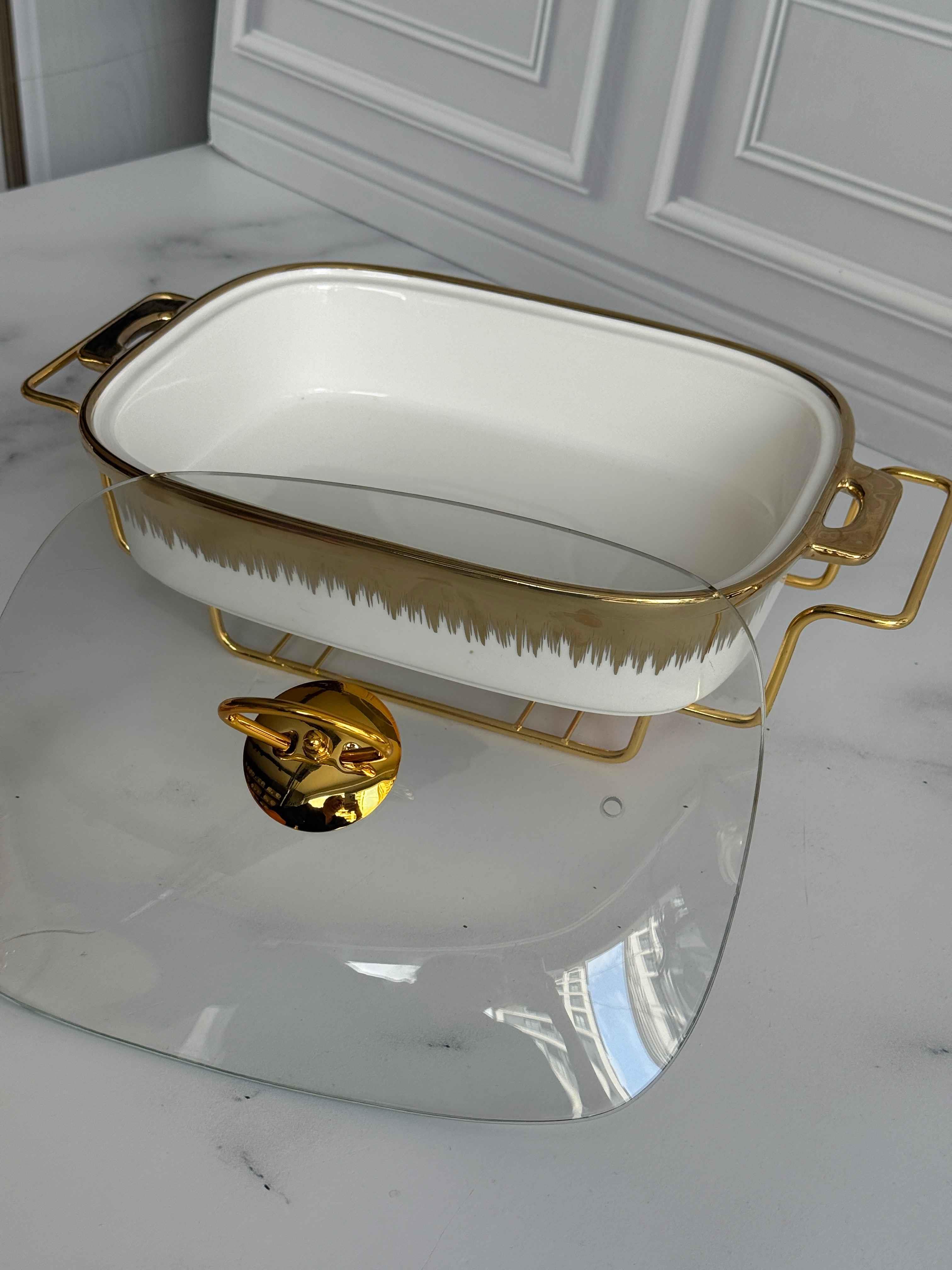 White Gold Isıtıcılı Dikdörtgen Tencere 32cm