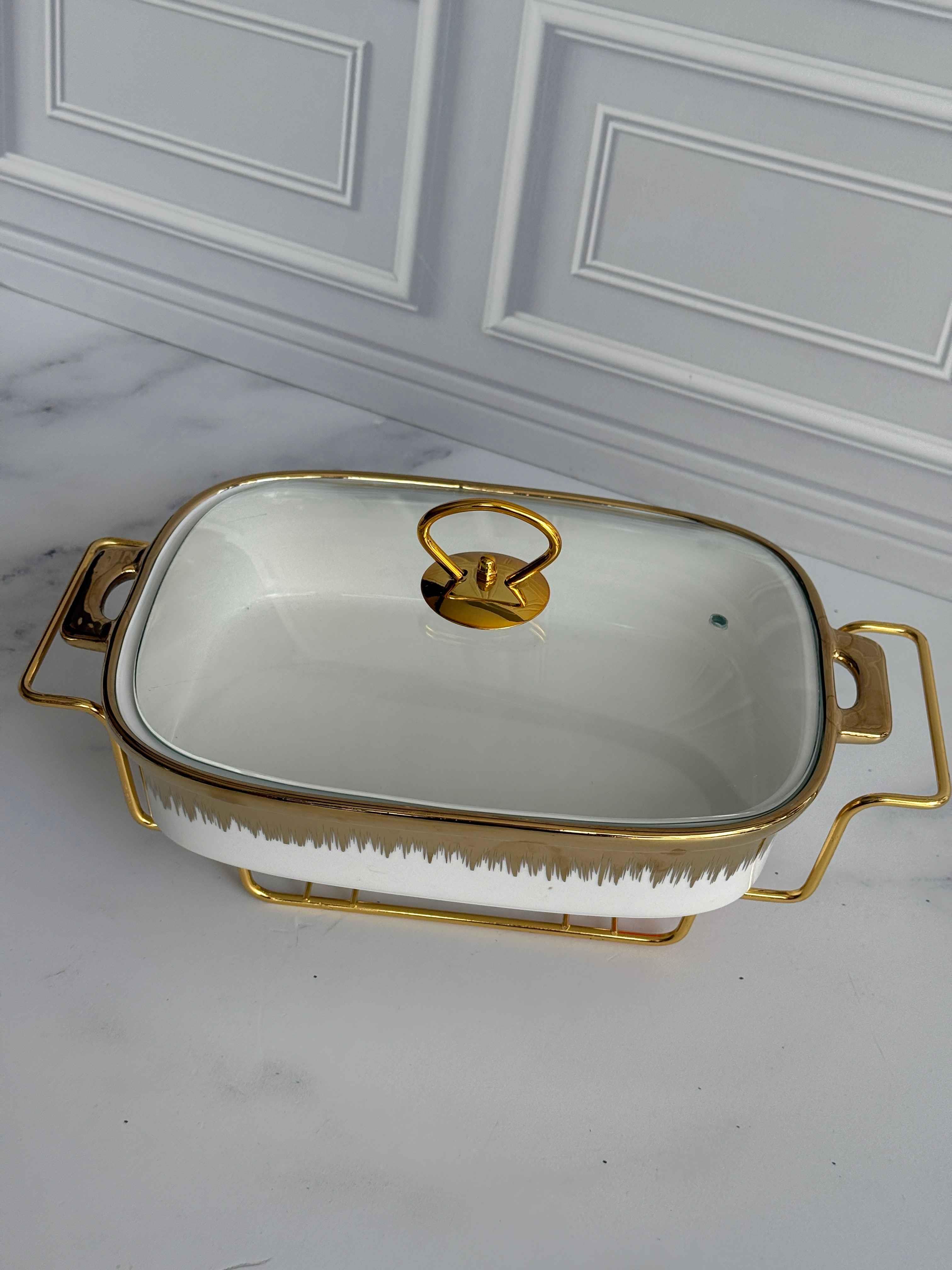 White Gold Isıtıcılı Dikdörtgen Tencere 32cm