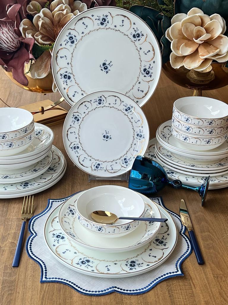 Yemek Takımı Blue Garden Gold 24 Parça 6 Kişilik