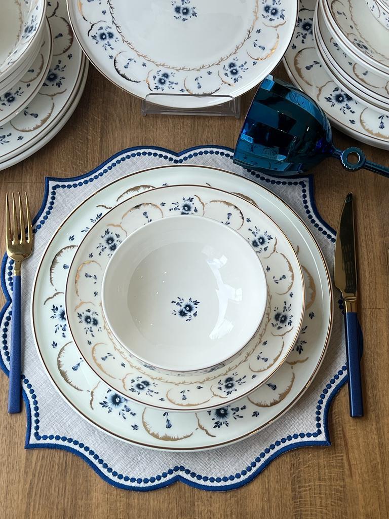 Yemek Takımı Blue Garden Gold 24 Parça 6 Kişilik