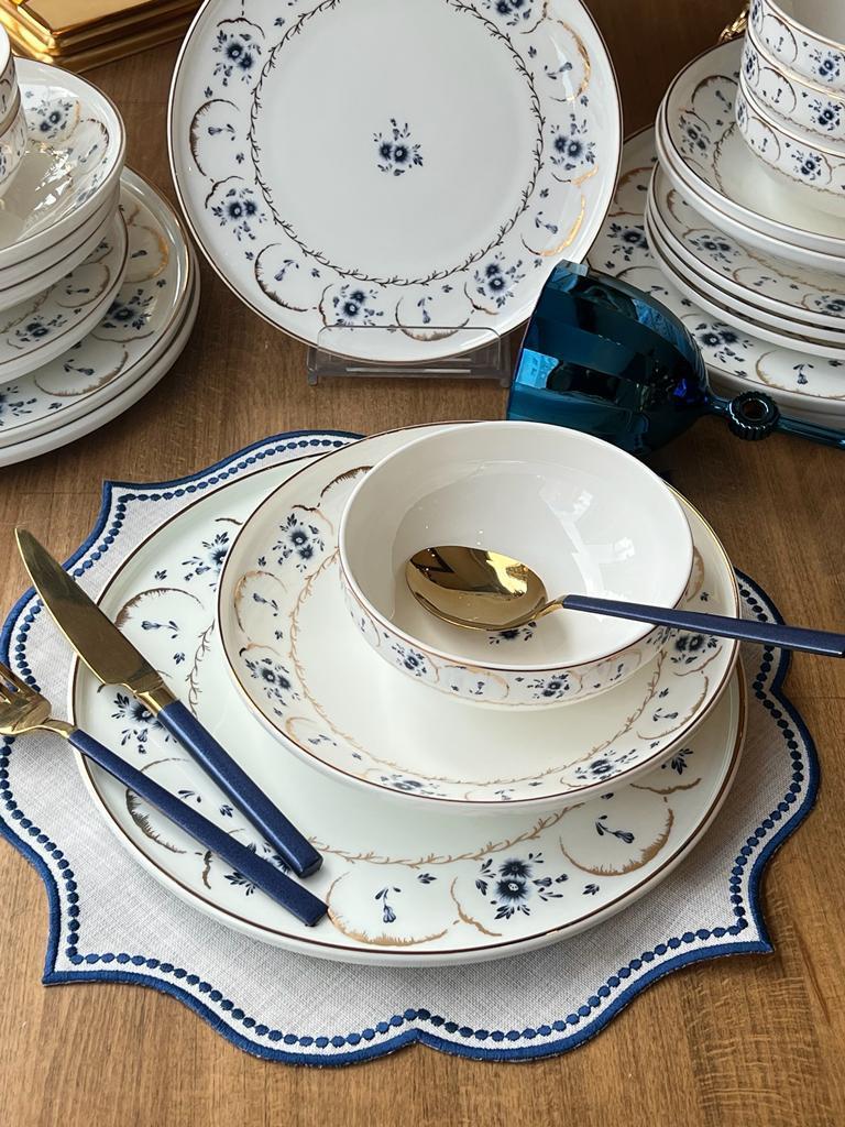 Yemek Takımı Blue Garden Gold 24 Parça 6 Kişilik