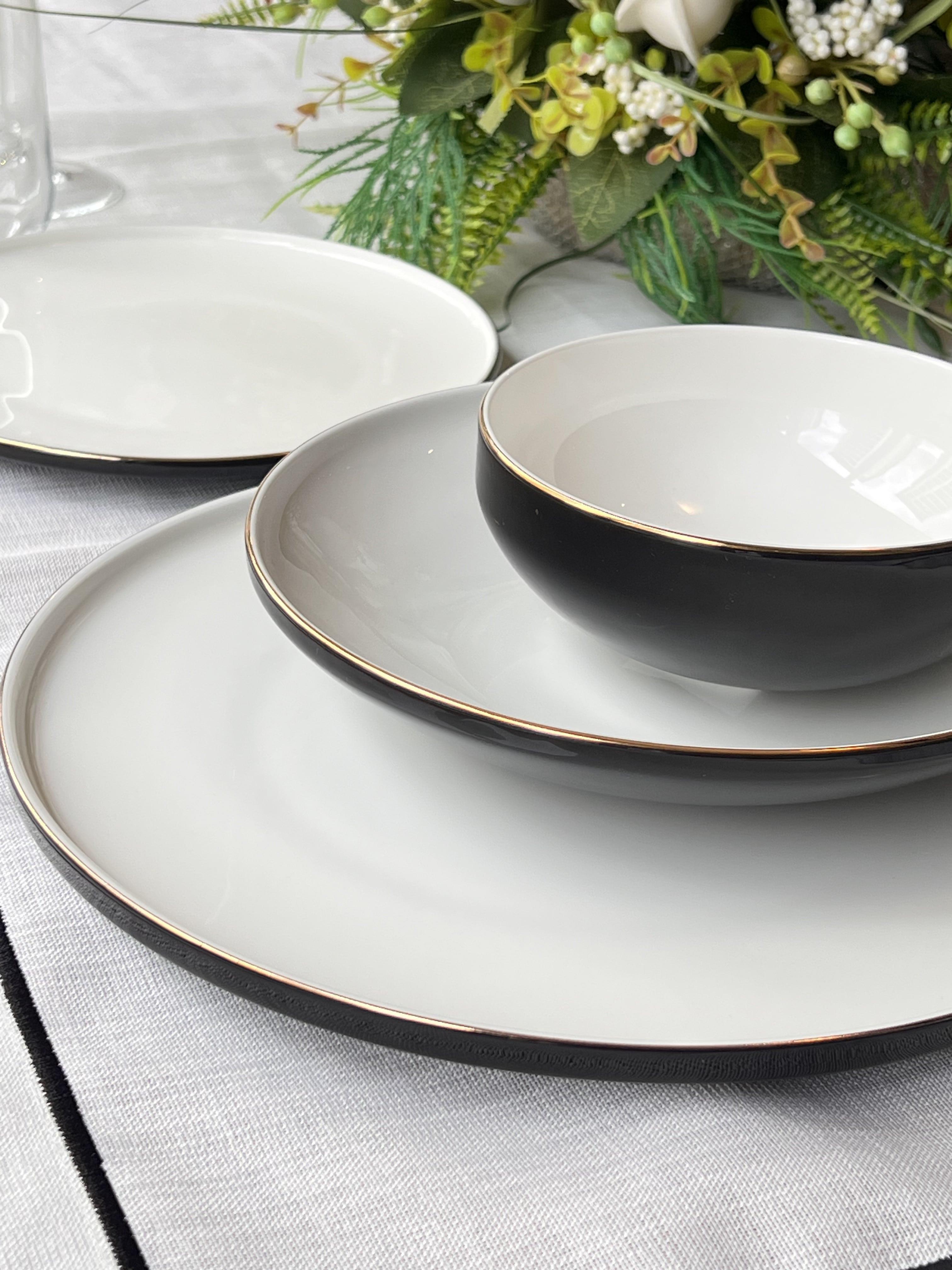 Yemek Takımı Modern Black 24 Parça 6 Kişilik