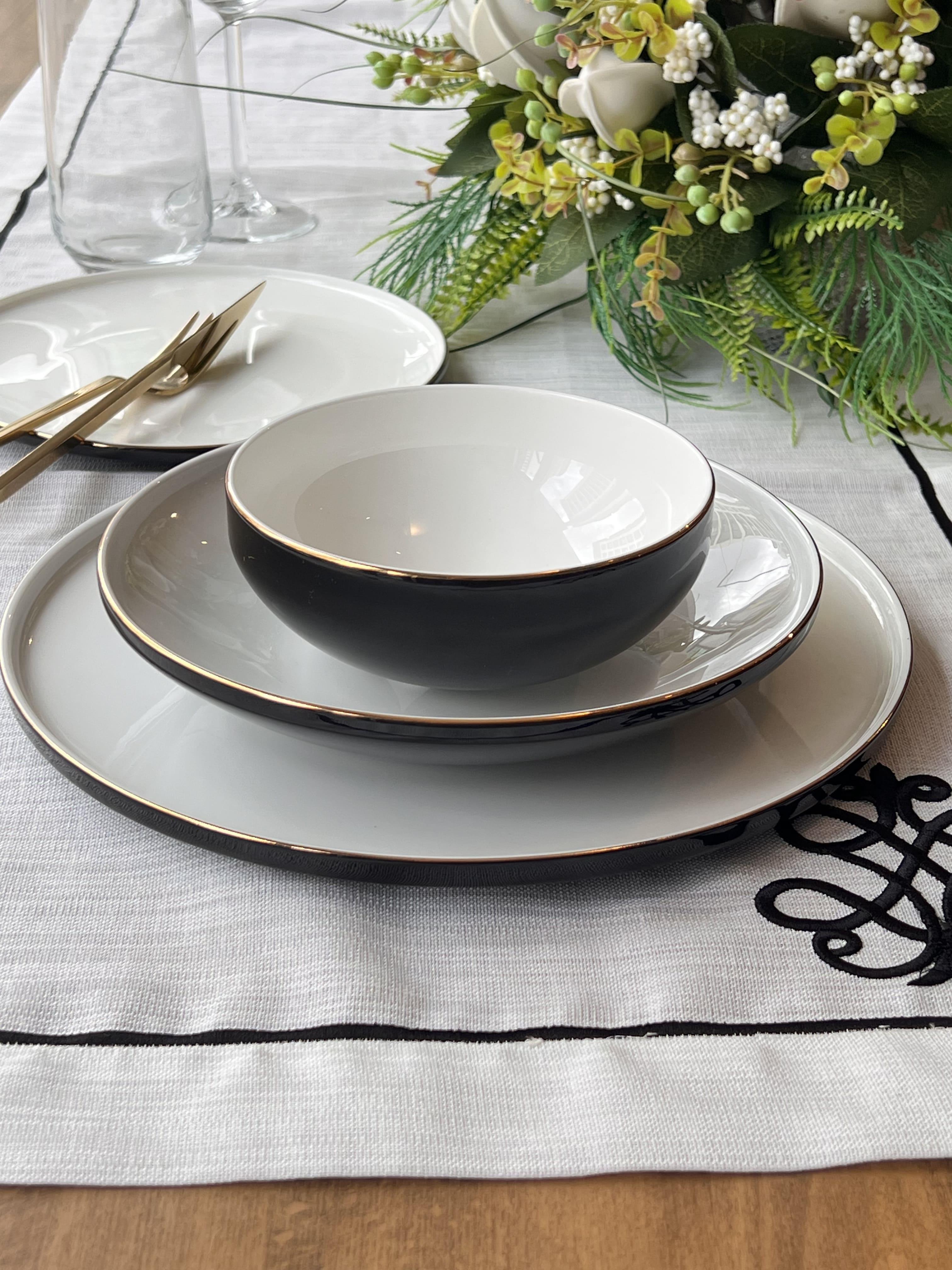 Yemek Takımı Modern Black 24 Parça 6 Kişilik