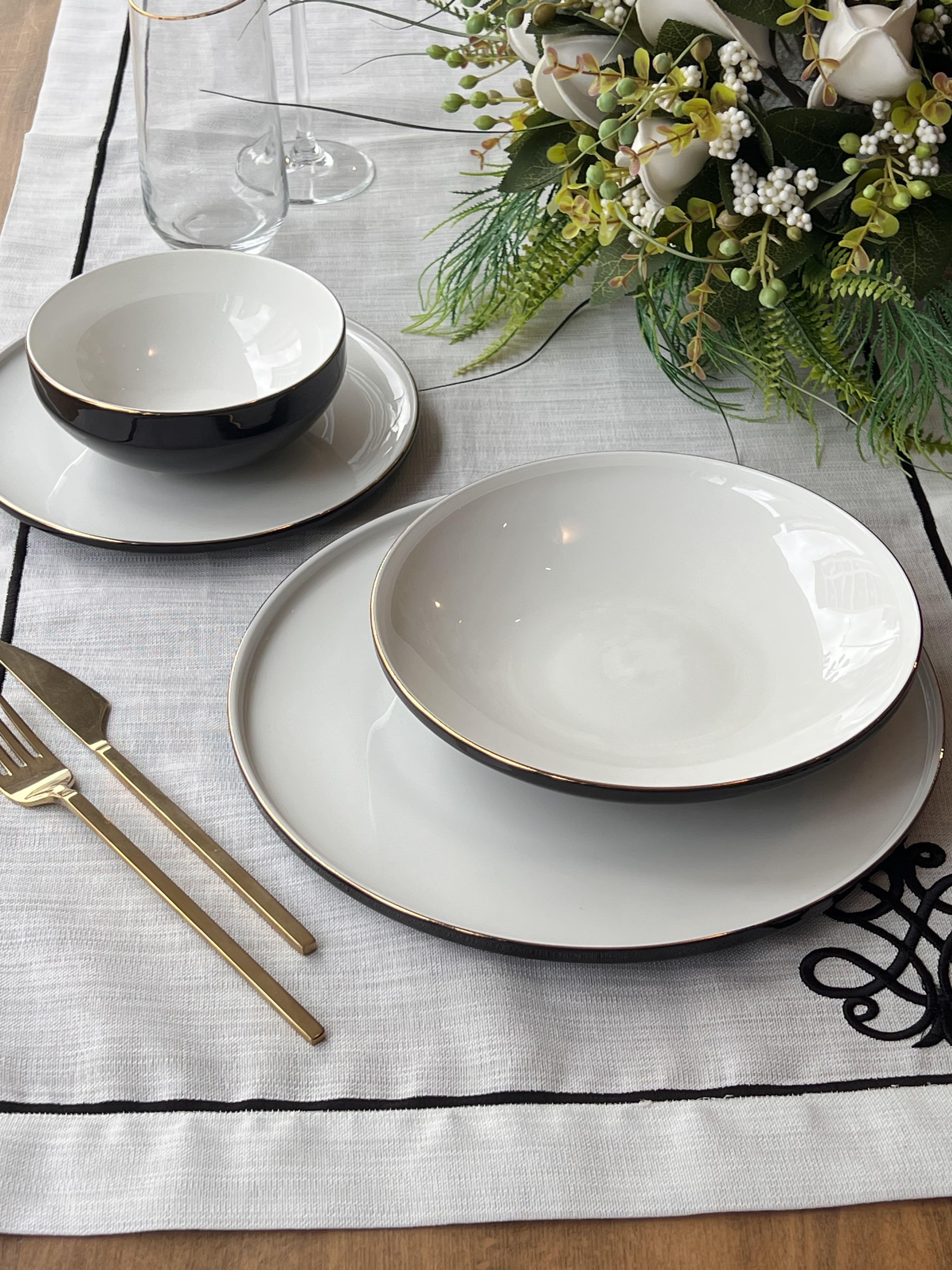 Yemek Takımı Modern Black 24 Parça 6 Kişilik