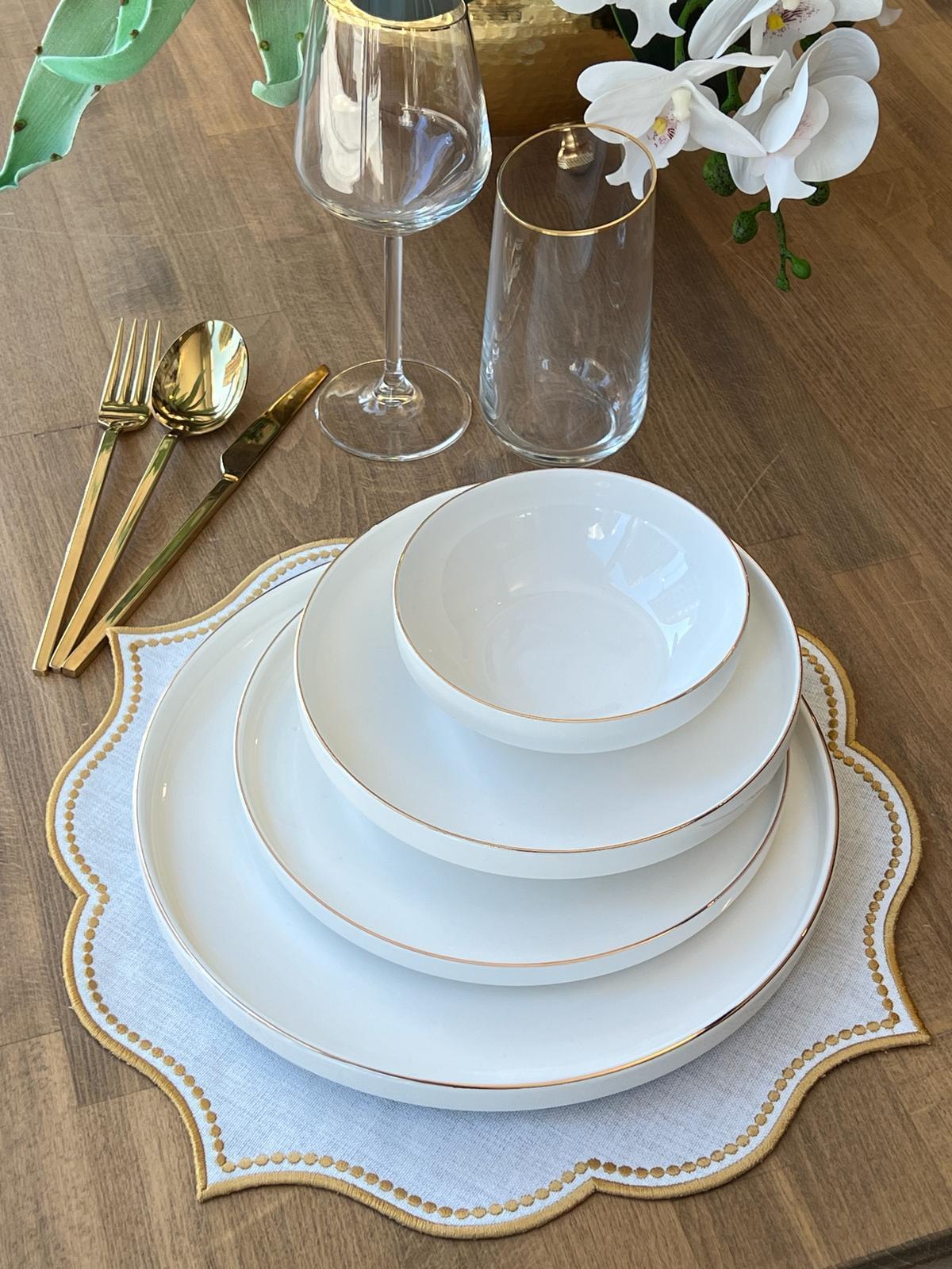 Yemek Takımı Modern Gold 24 Parça 6 Kişilik