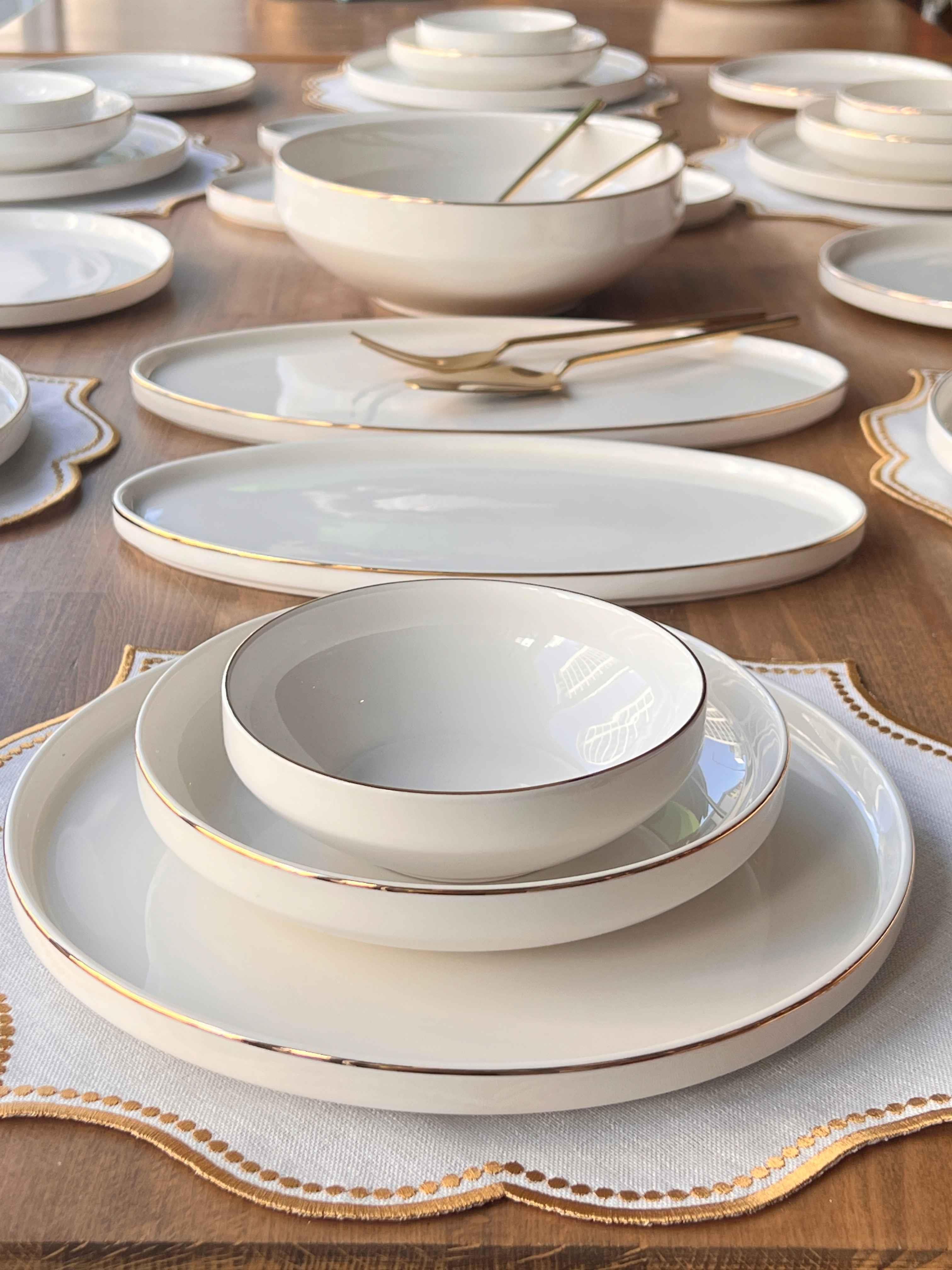 Yemek Takımı Modern Gold 40 Parça 6 Kişilik