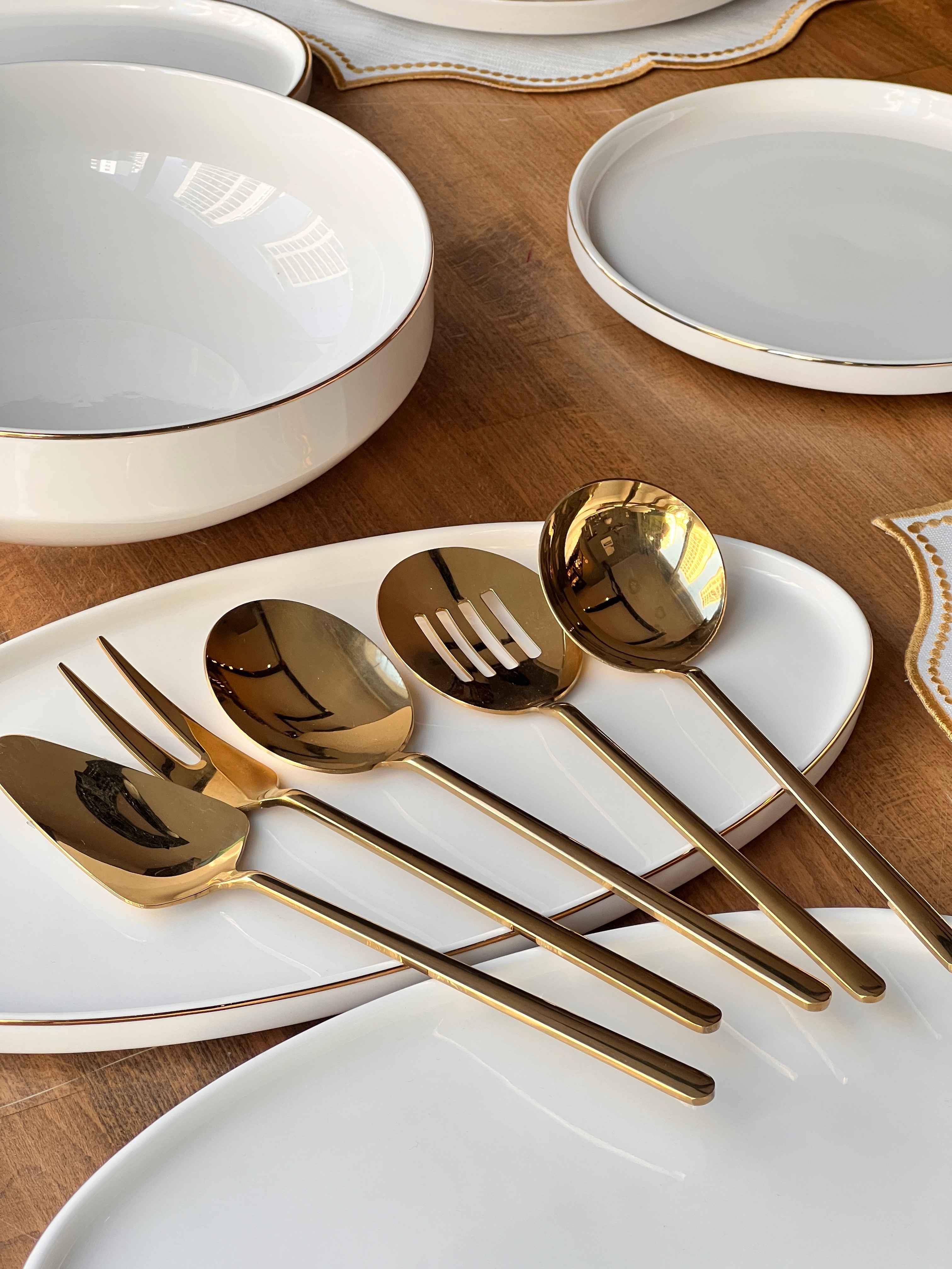 Yemek Takımı Modern Gold 40 Parça 6 Kişilik