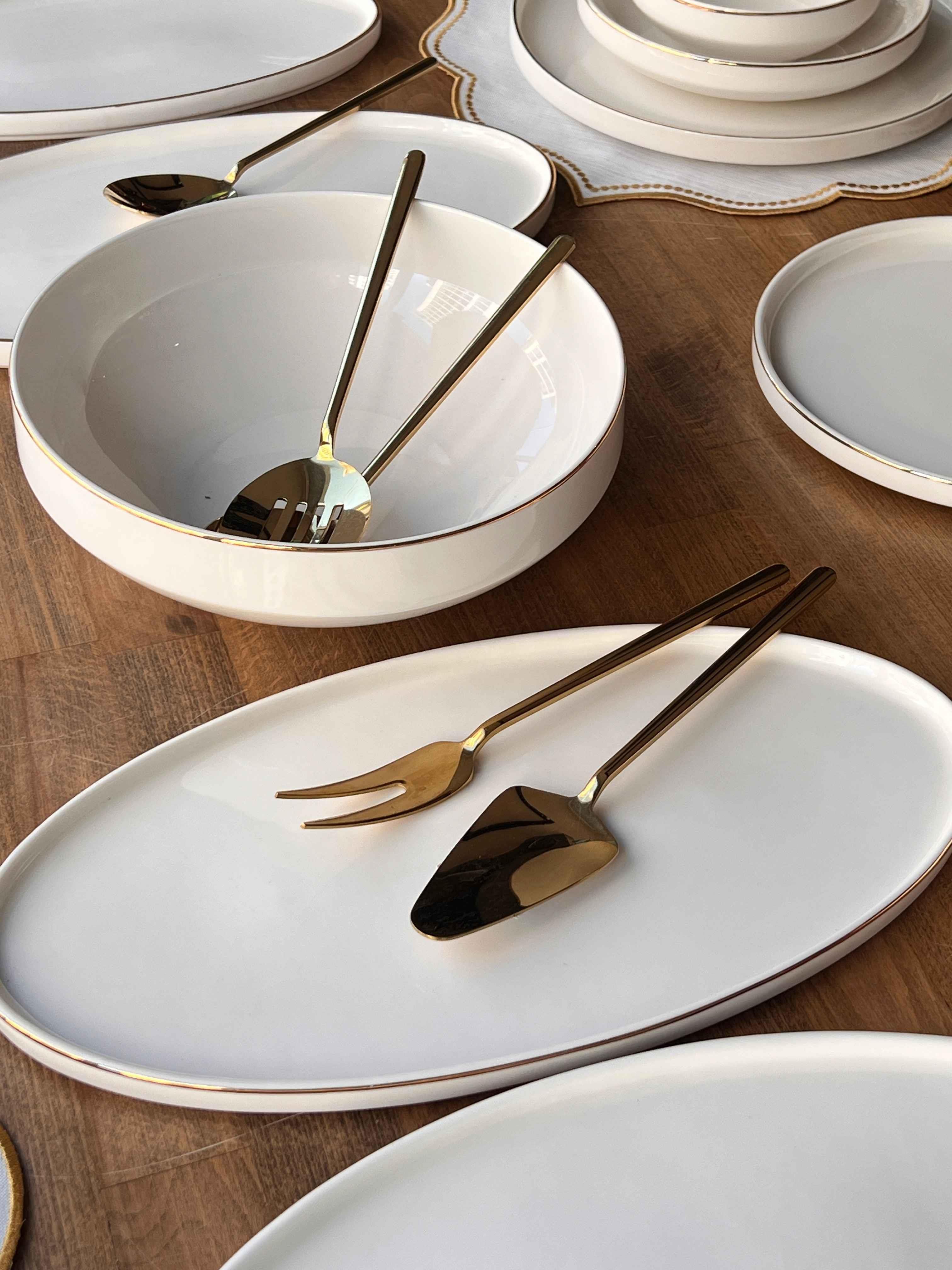 Yemek Takımı Modern Gold 40 Parça 6 Kişilik