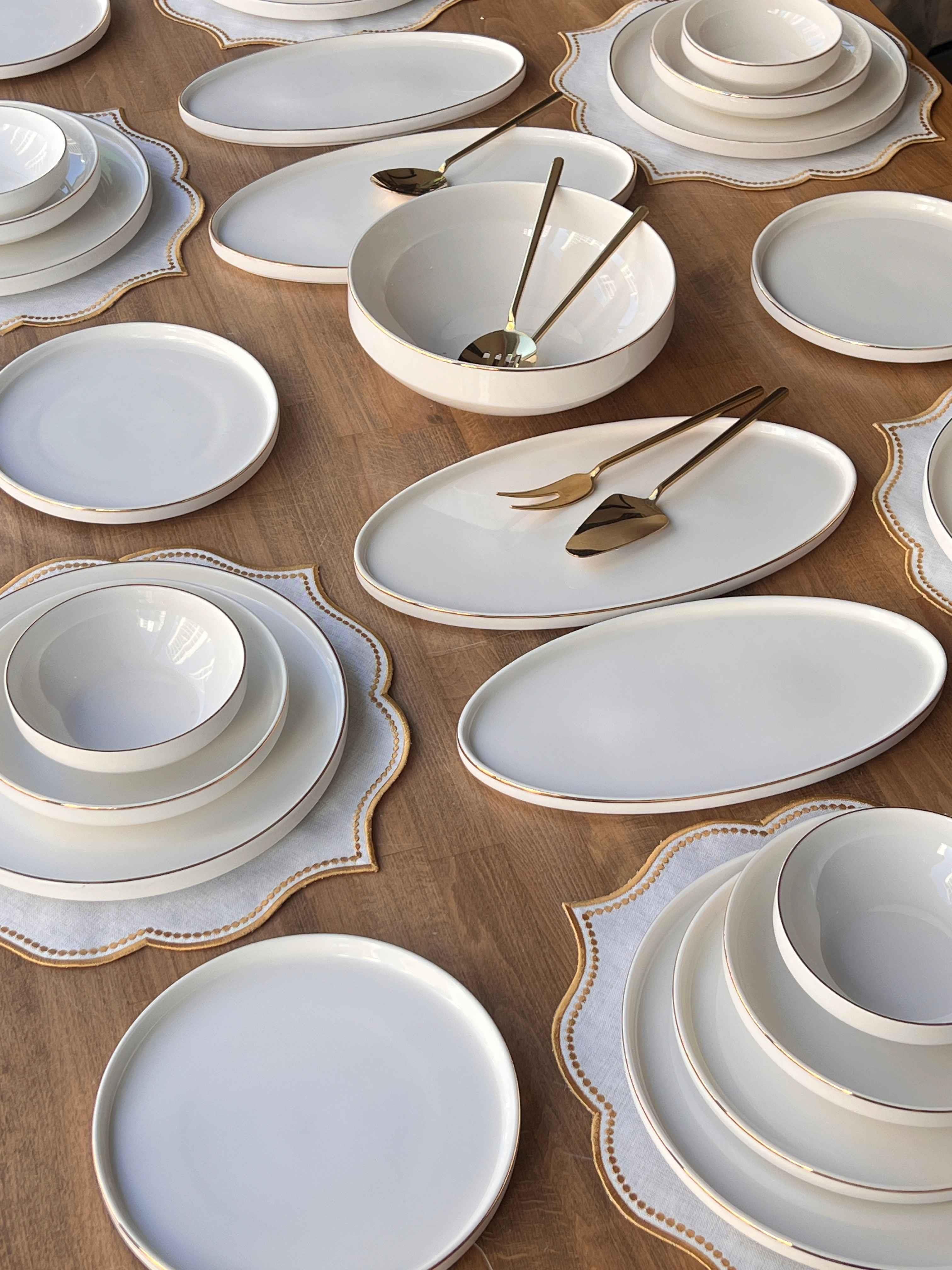Yemek Takımı Modern Gold 40 Parça 6 Kişilik