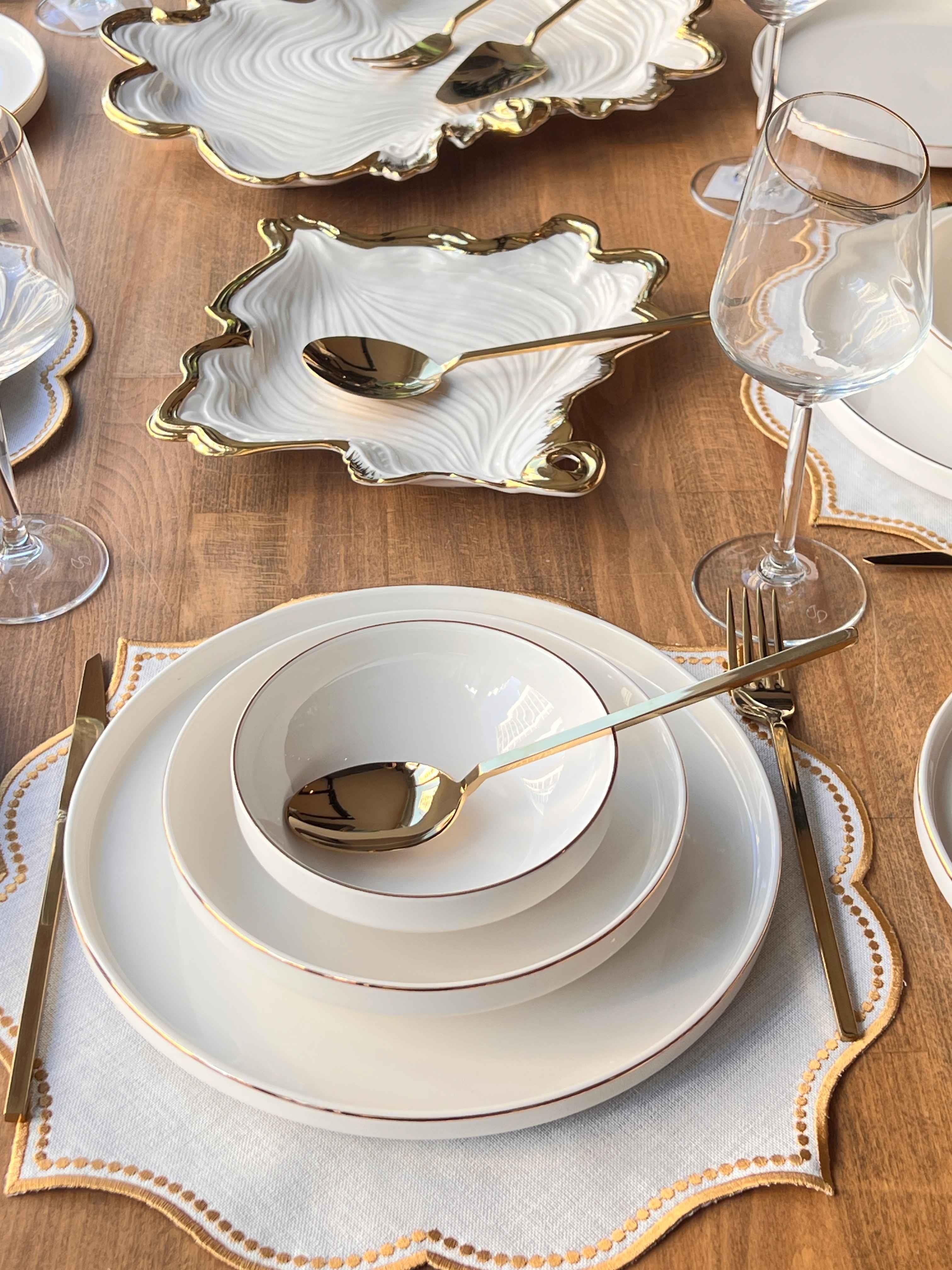 Yemek Takımı Modern Gold 86 Parça 6 Kişilik