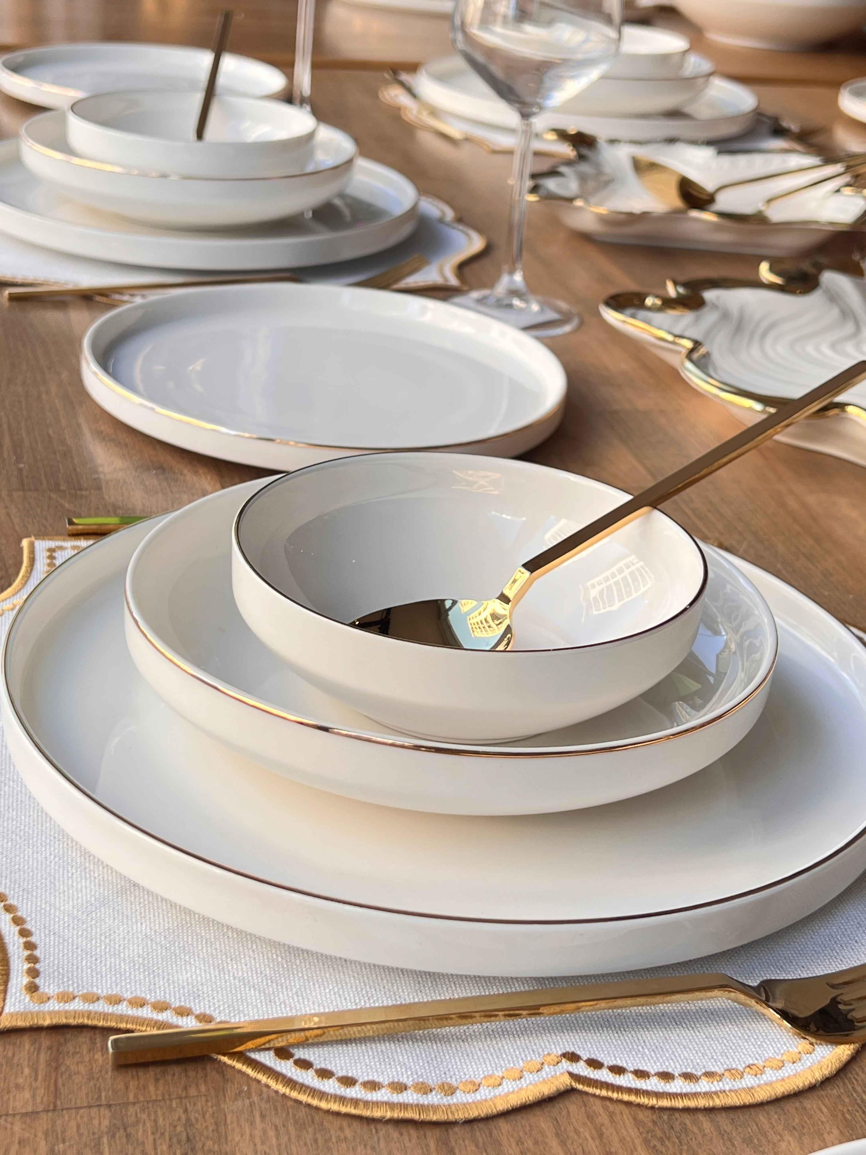 Yemek Takımı Modern Gold 86 Parça 6 Kişilik