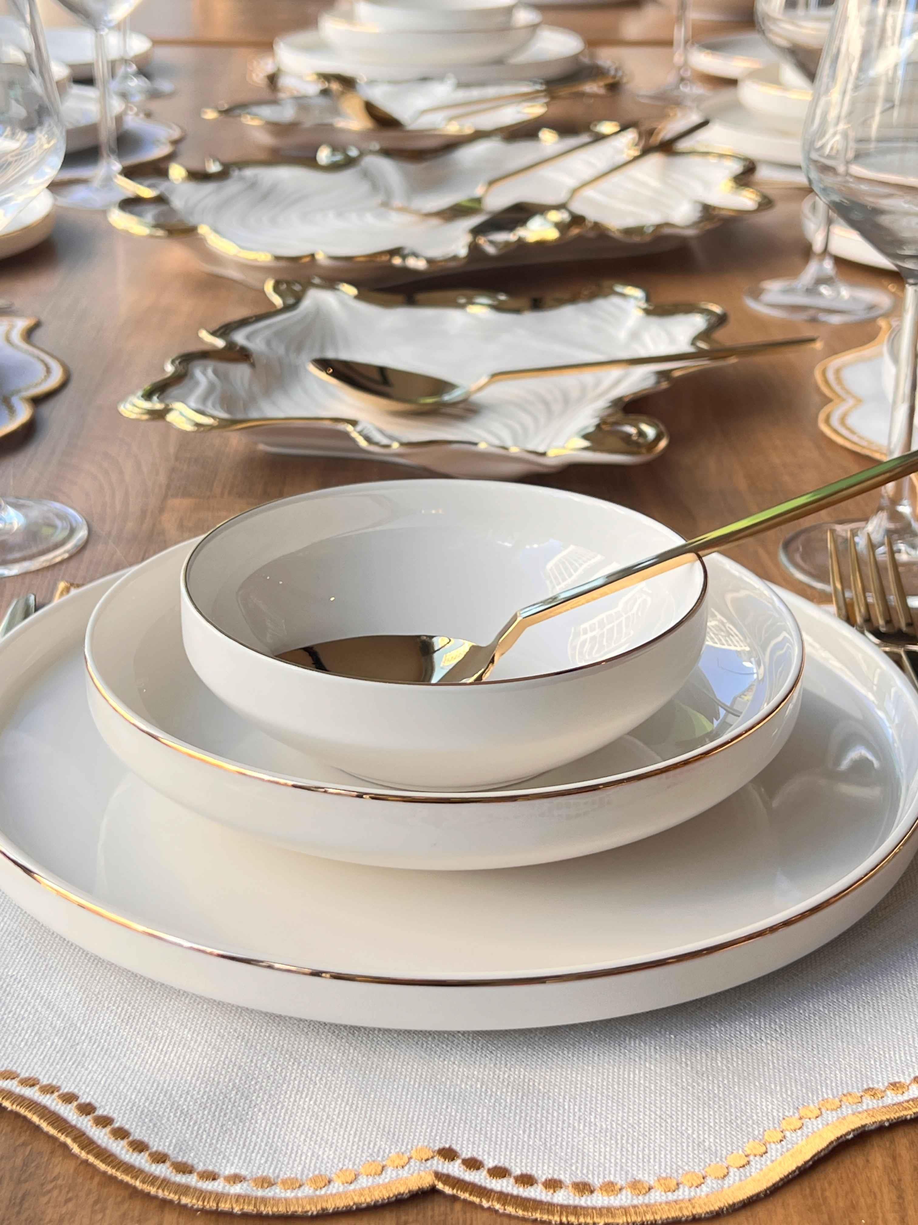 Yemek Takımı Modern Gold 86 Parça 6 Kişilik