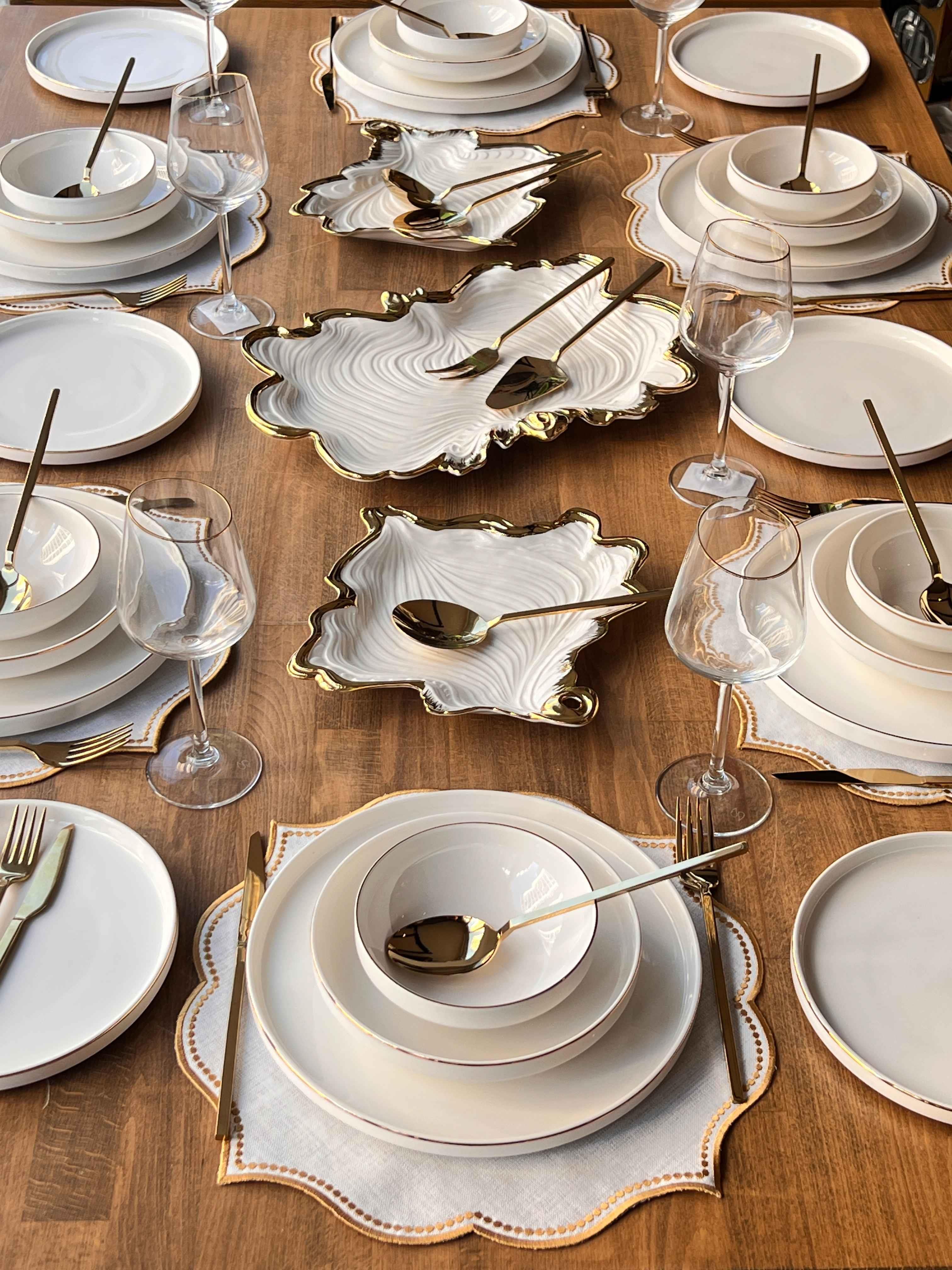 Yemek Takımı Modern Gold 86 Parça 6 Kişilik