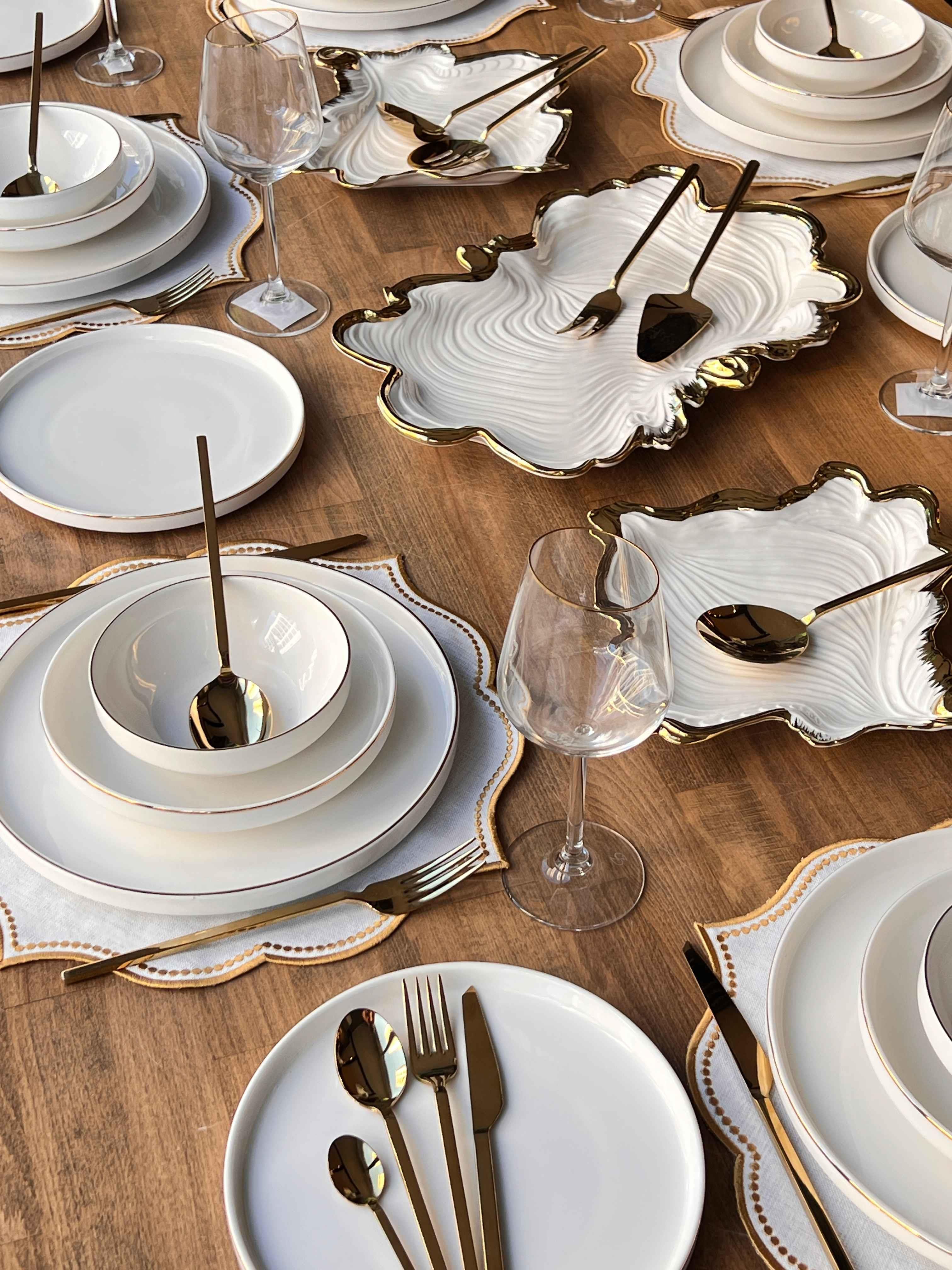 Yemek Takımı Modern Gold 86 Parça 6 Kişilik