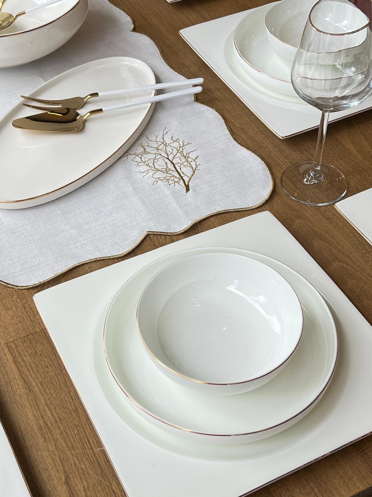 Yemek Takımı Modern Kare 39 Parça 6 Kişilik