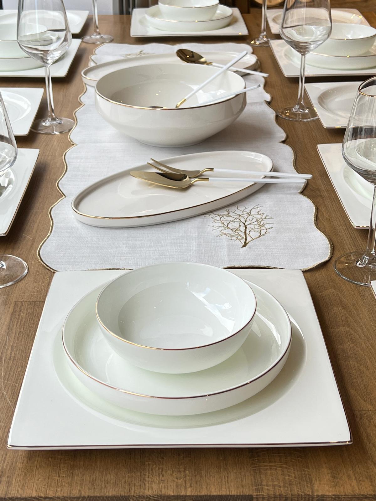 Yemek Takımı Modern Kare 39 Parça 6 Kişilik