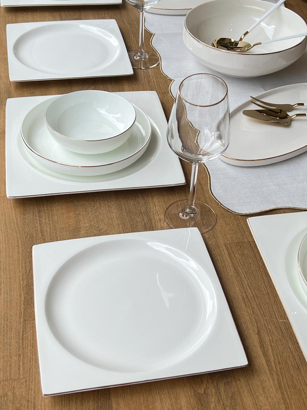 Yemek Takımı Modern Kare 39 Parça 6 Kişilik