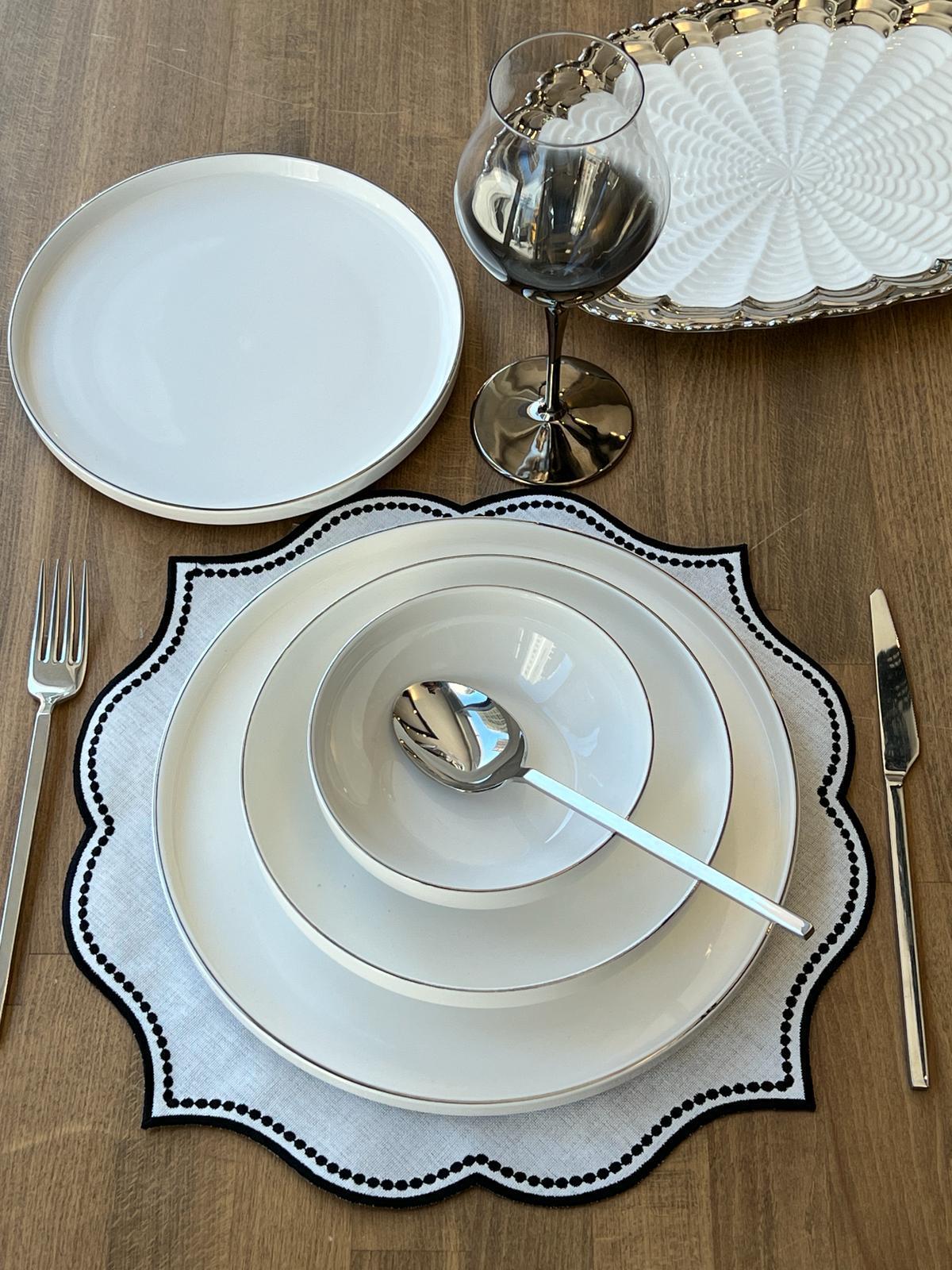 Yemek Takımı Modern Silver 24 Parça 6 Kişilik