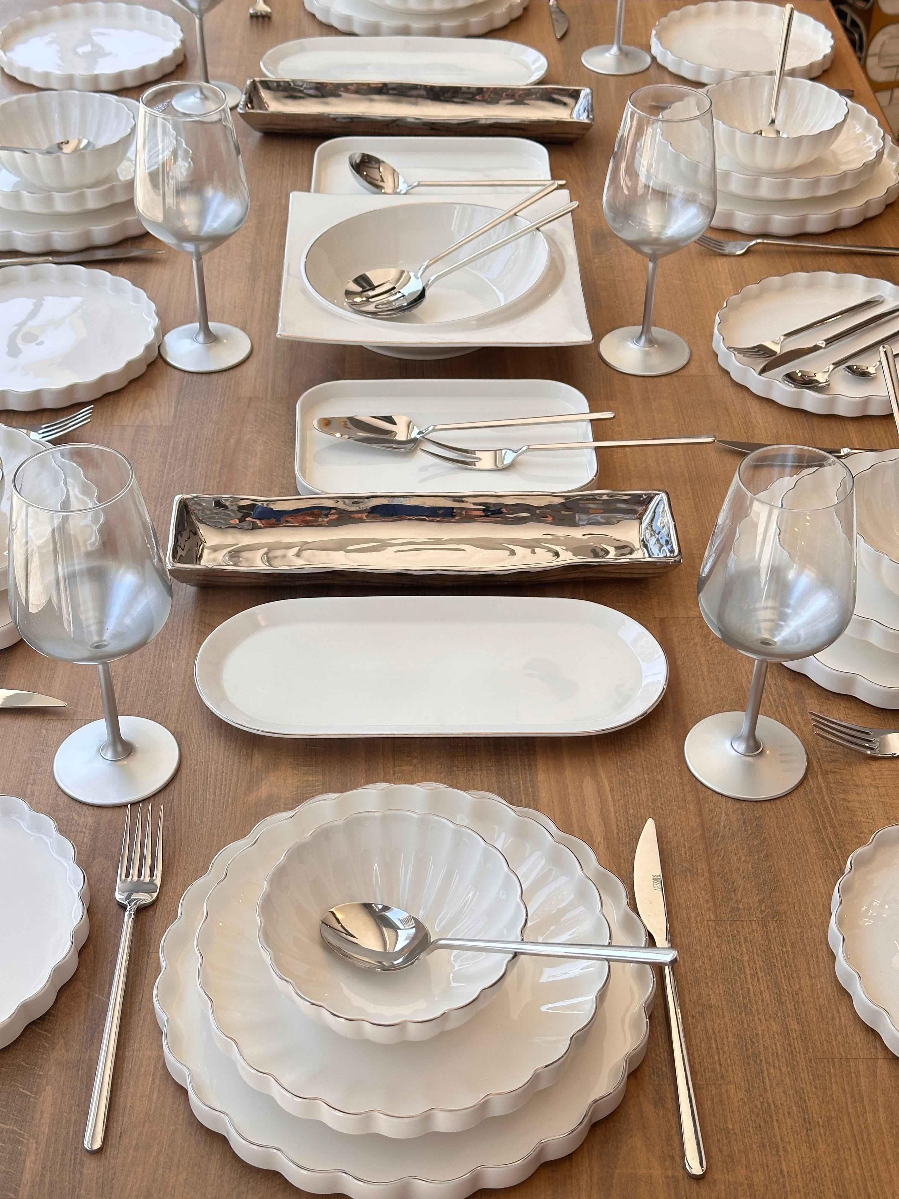 Yemek Takımı Royal Charme Twist Silver 84 Parça 6 Kişilik