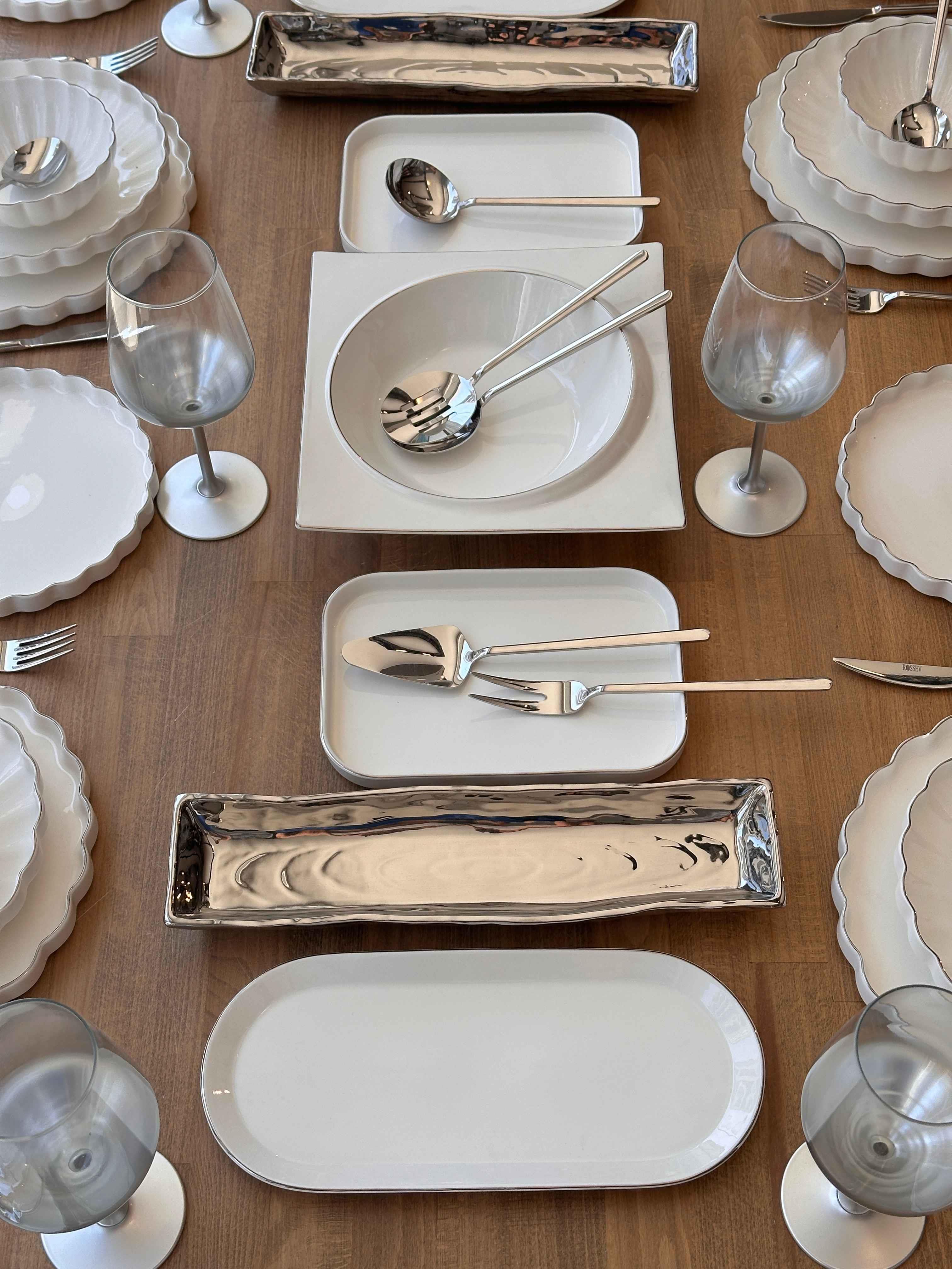 Yemek Takımı Royal Charme Twist Silver 84 Parça 6 Kişilik