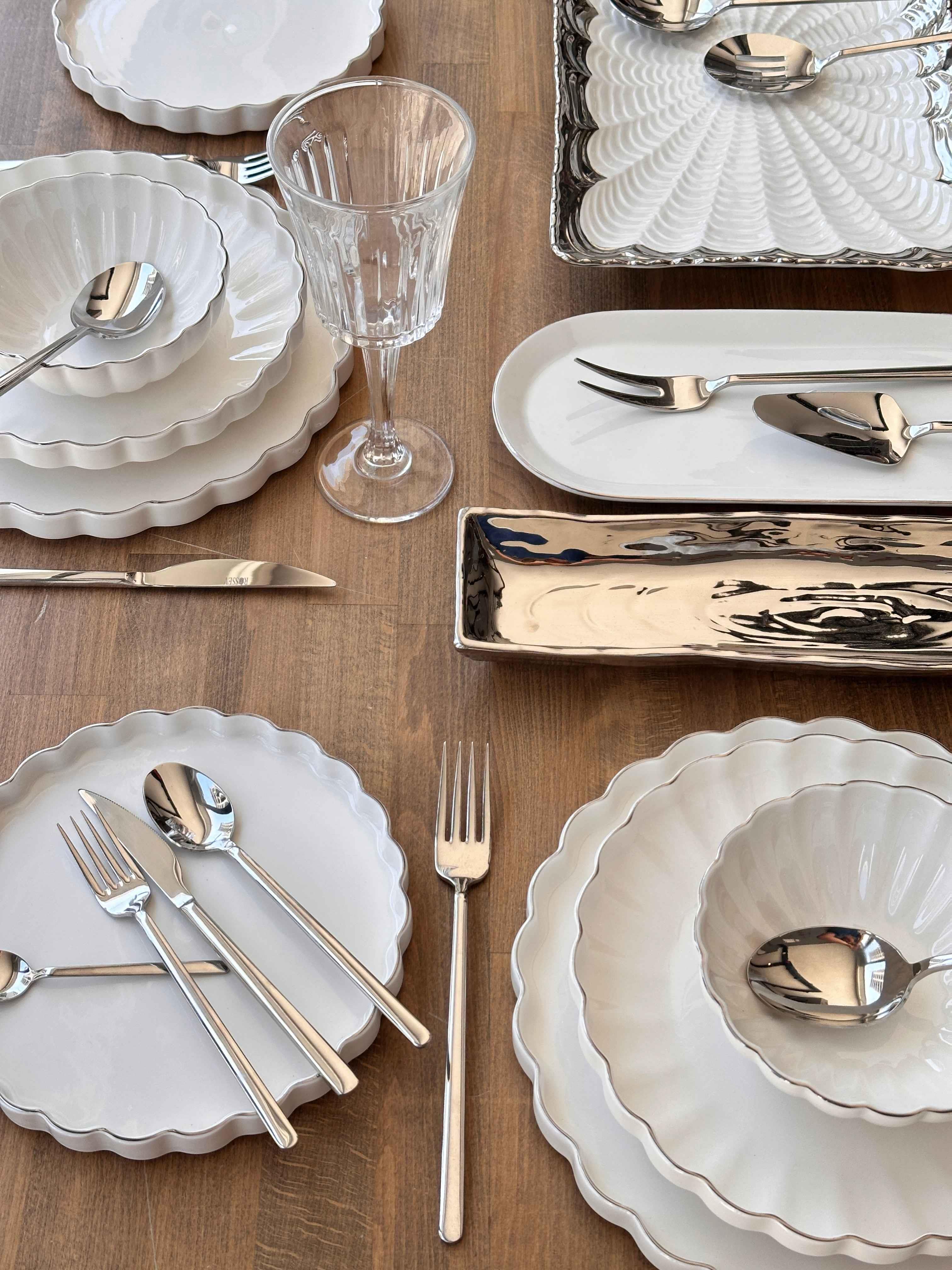 Yemek Takımı Royal Charme Twist Silver 82 Parça 6 Kişilik
