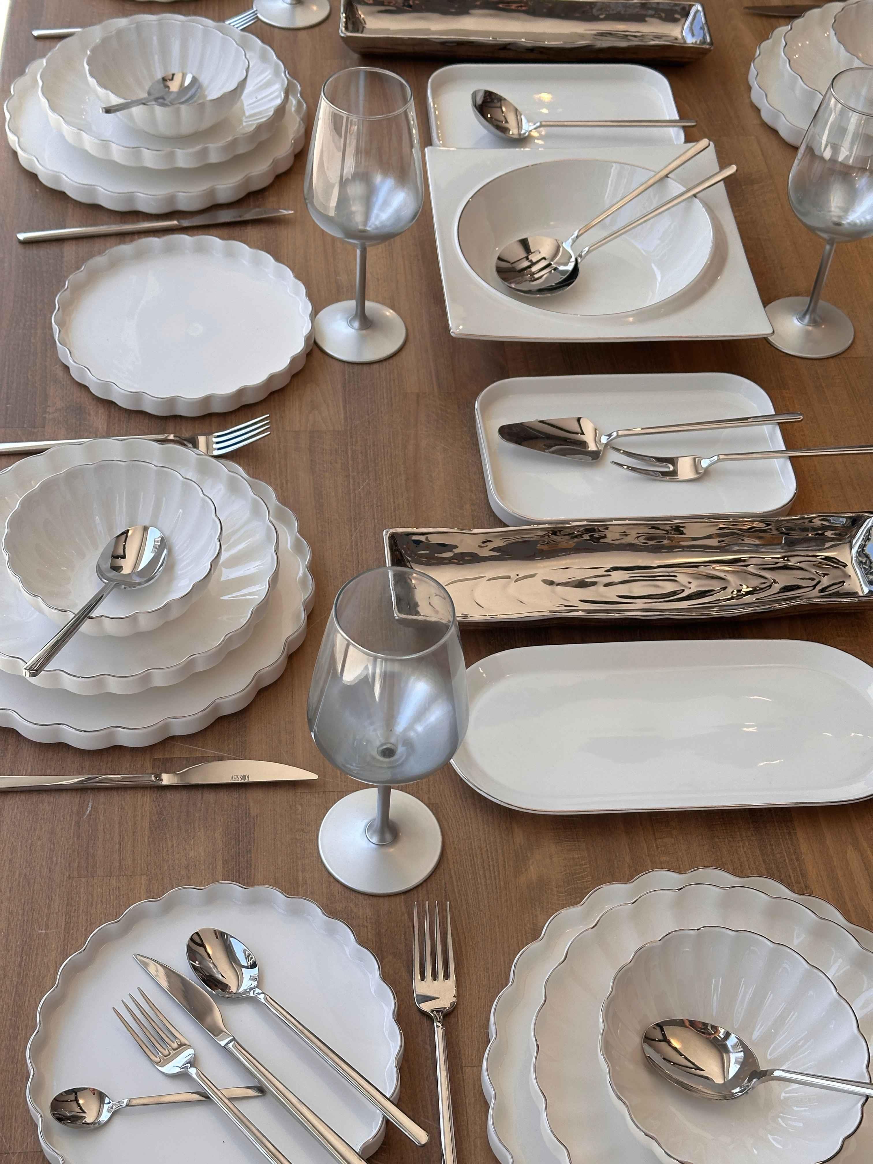 Yemek Takımı Royal Charme Twist Silver 84 Parça 6 Kişilik