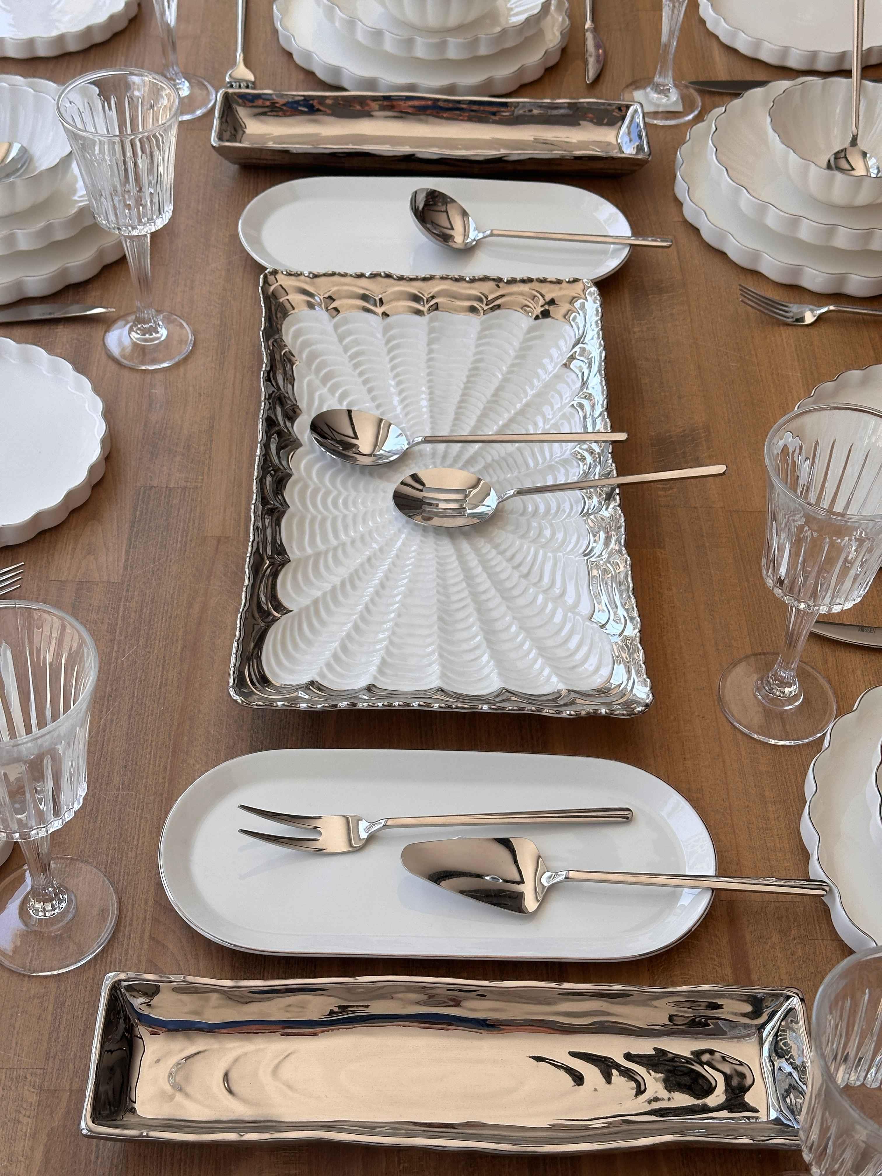 Yemek Takımı Royal Charme Twist Silver 82 Parça 6 Kişilik