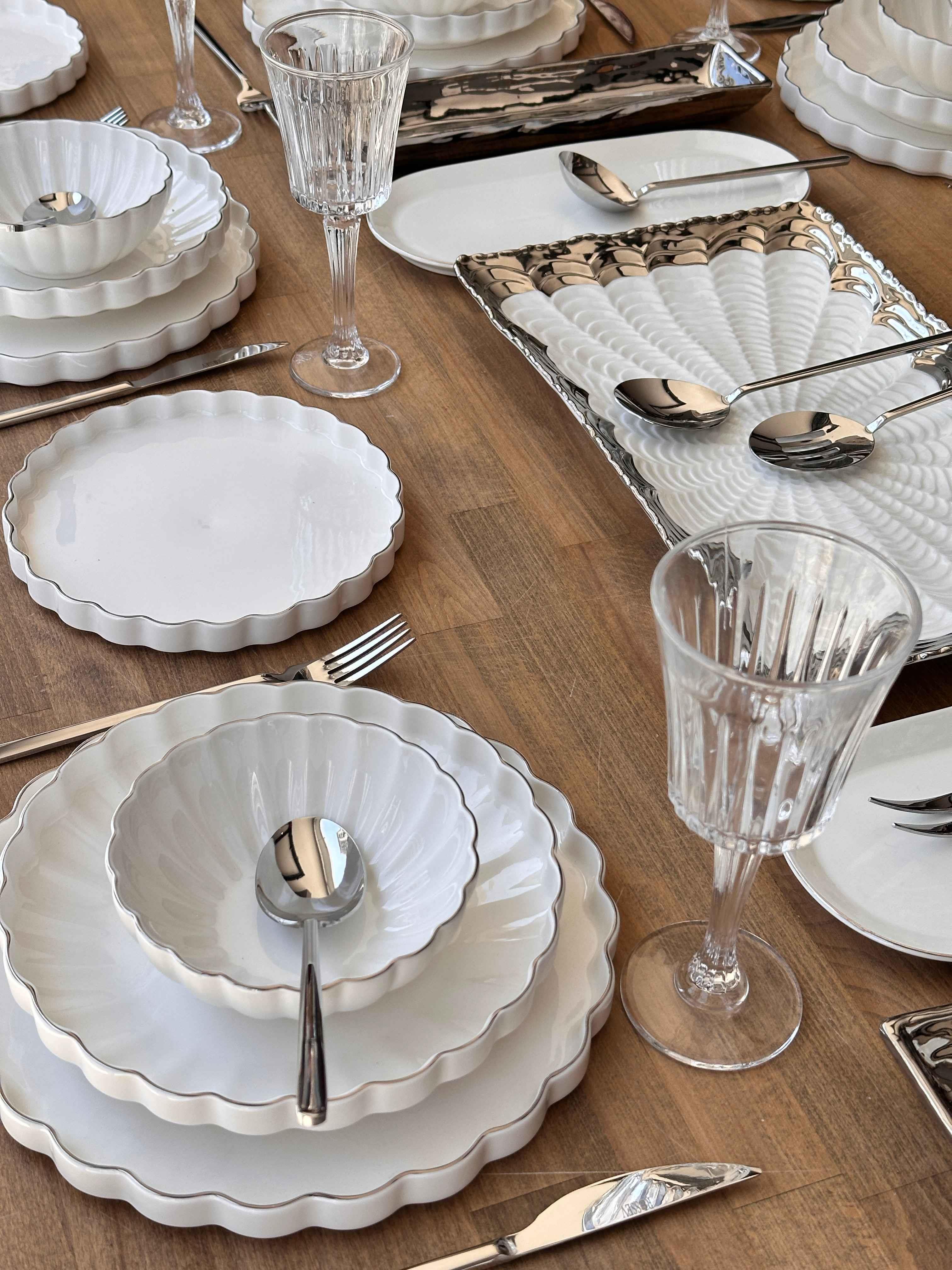 Yemek Takımı Royal Charme Twist Silver 82 Parça 6 Kişilik