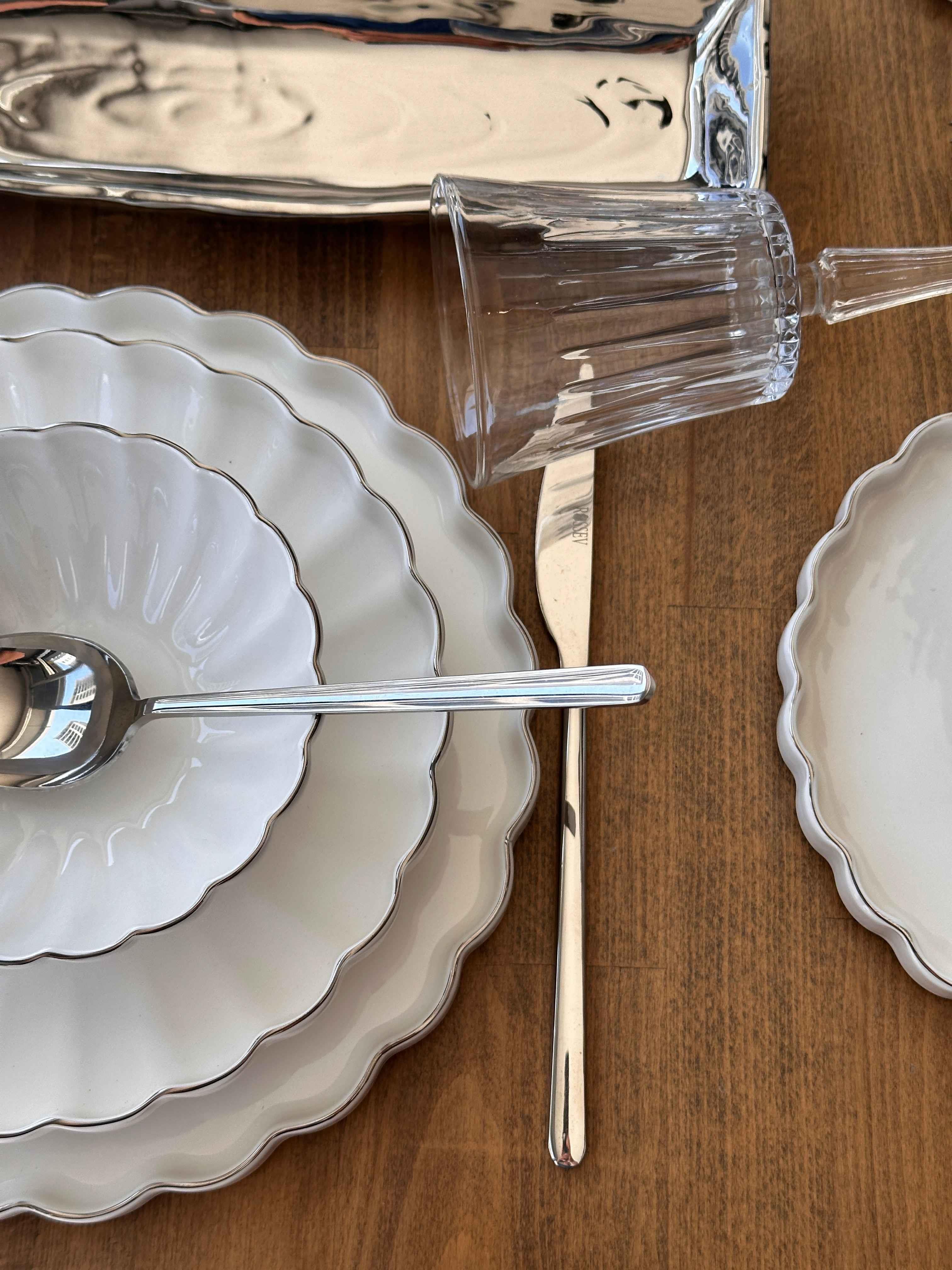 Yemek Takımı Royal Charme Twist Silver 82 Parça 6 Kişilik