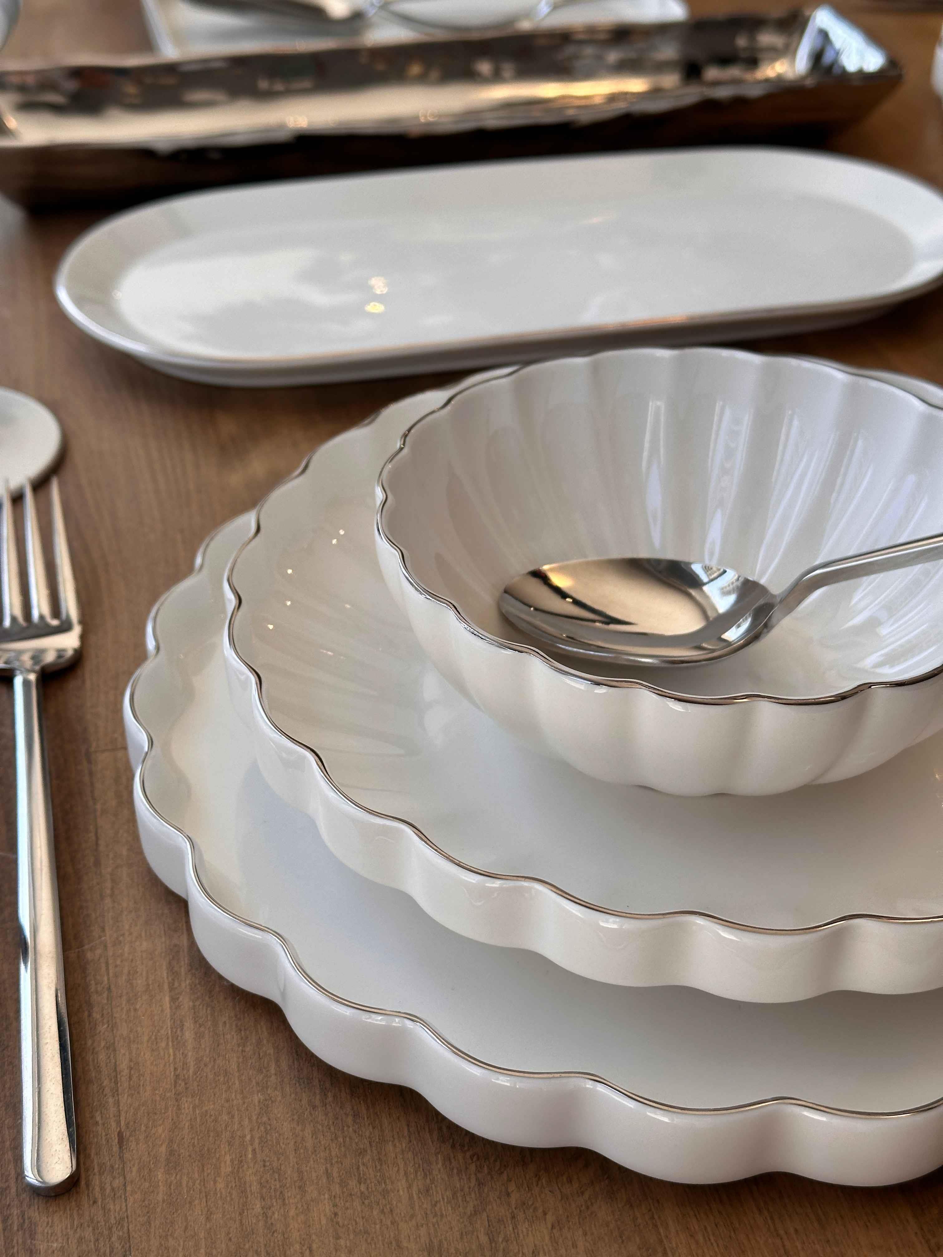 Yemek Takımı Royal Charme Twist Silver 84 Parça 6 Kişilik