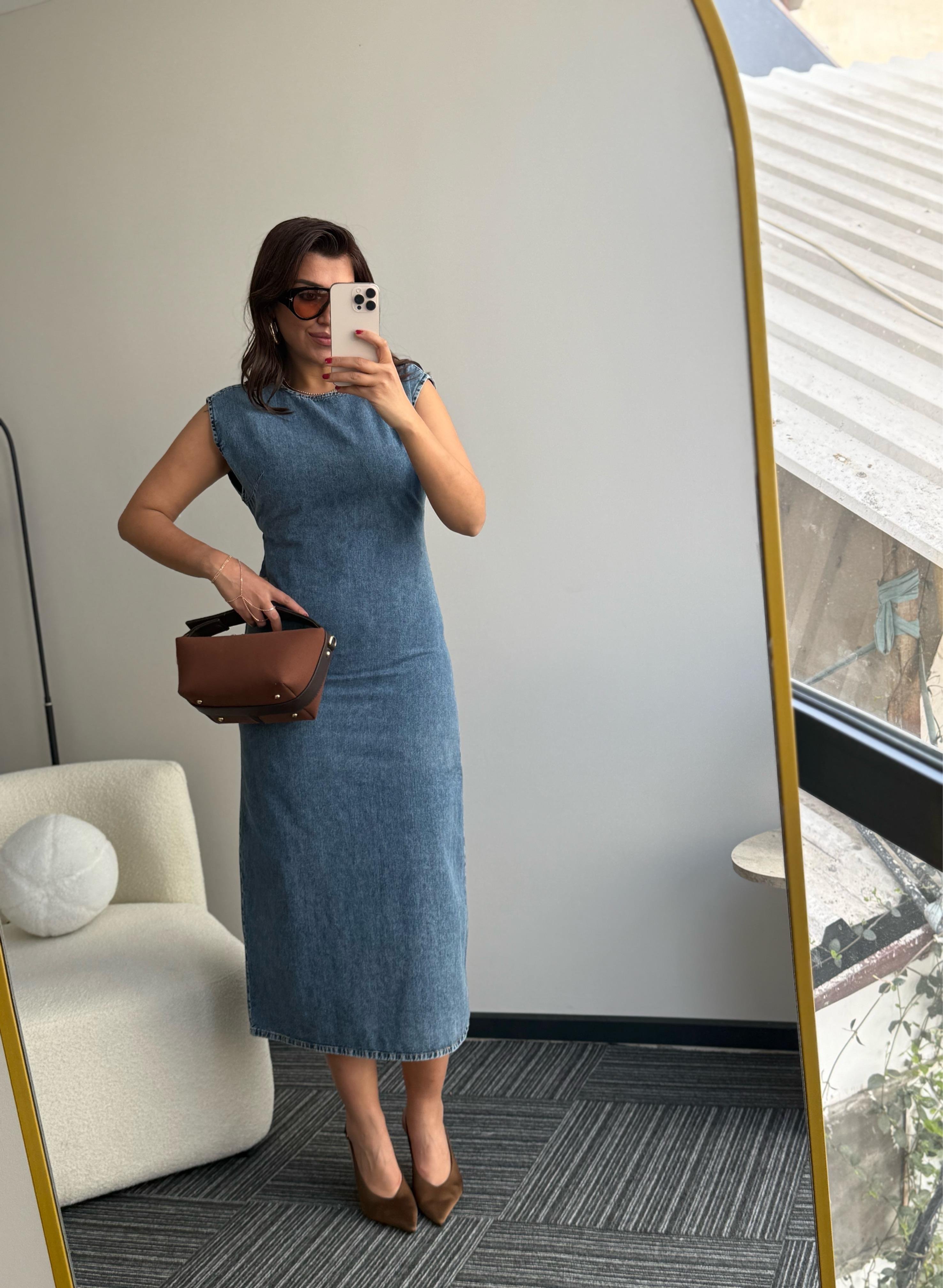 Denim elbise