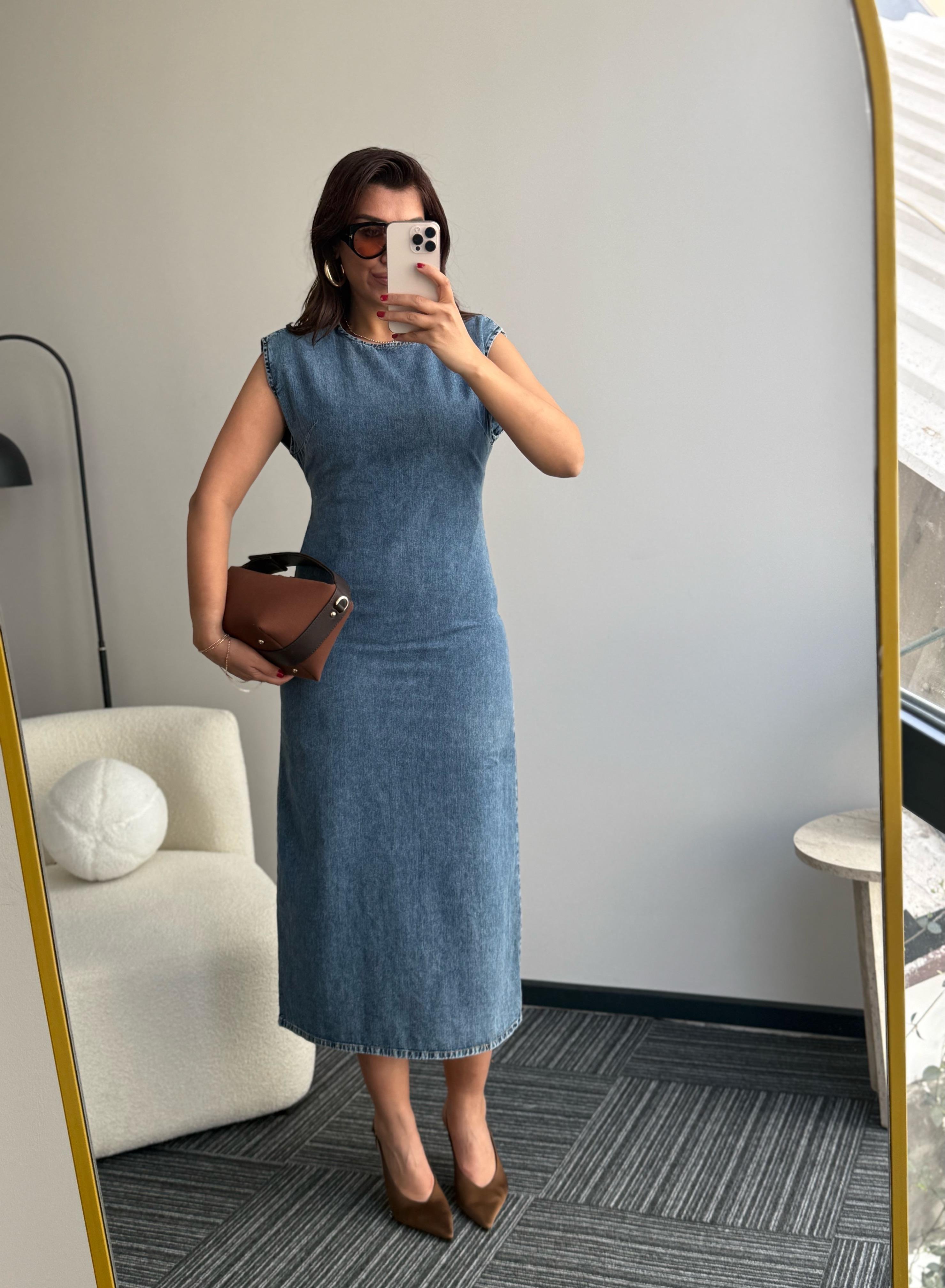 Denim elbise