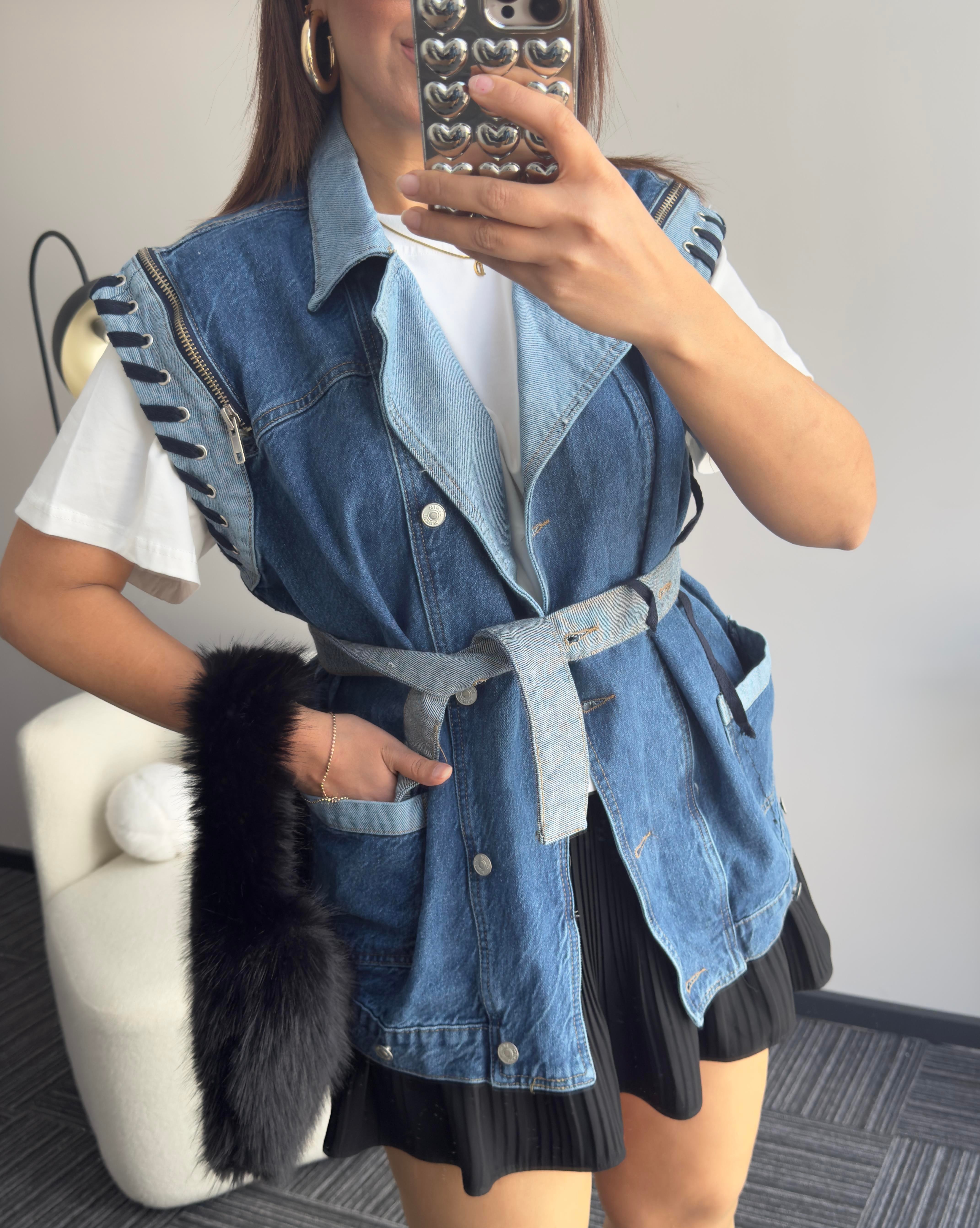 Denim yelek