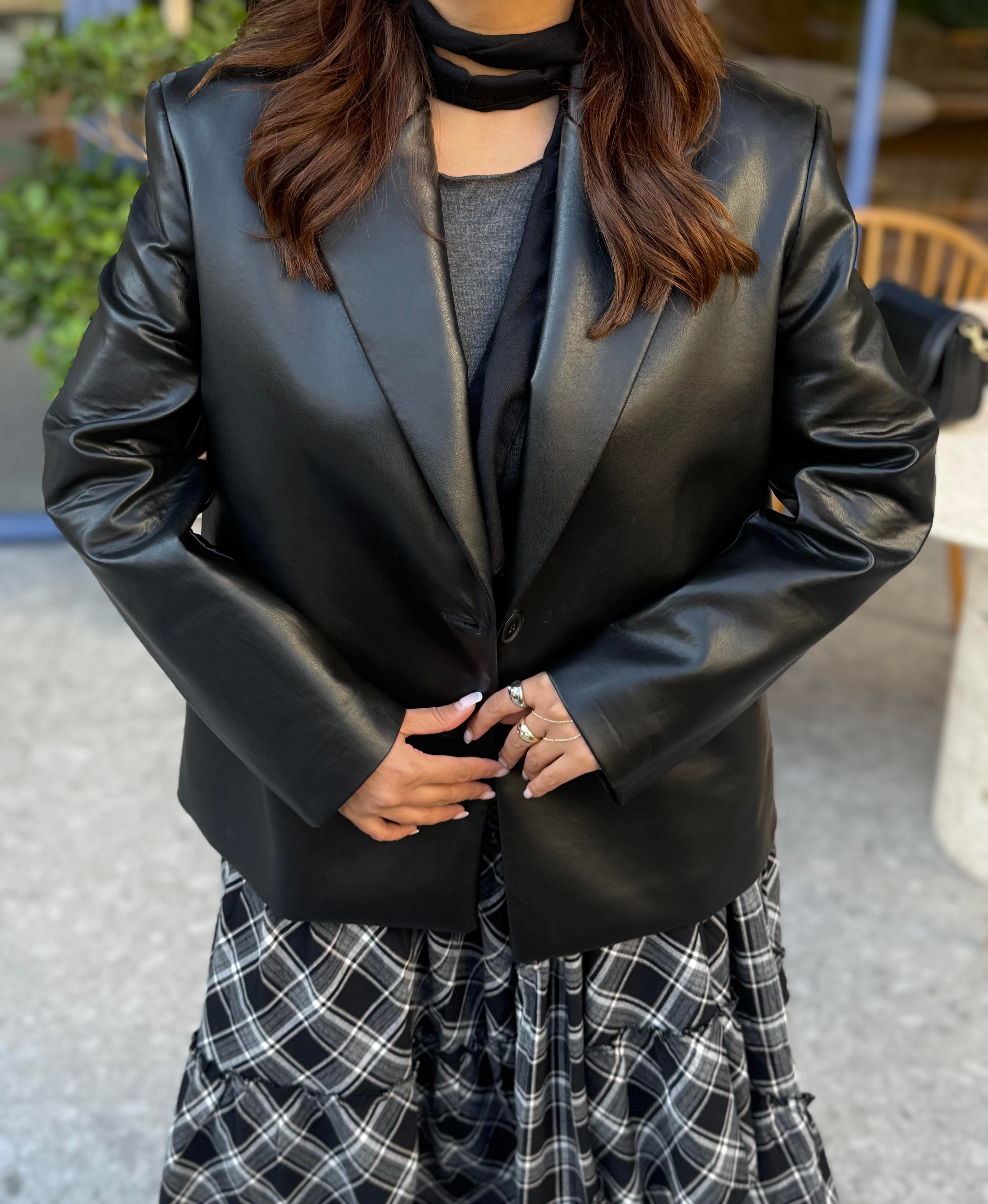 Deri Blazer Ceket